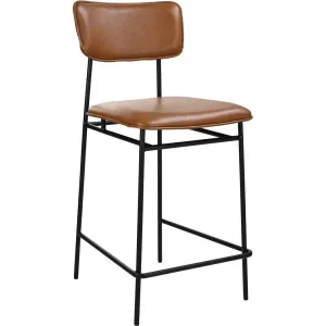 Sailor Top Grain Brown Leather Counter Stool