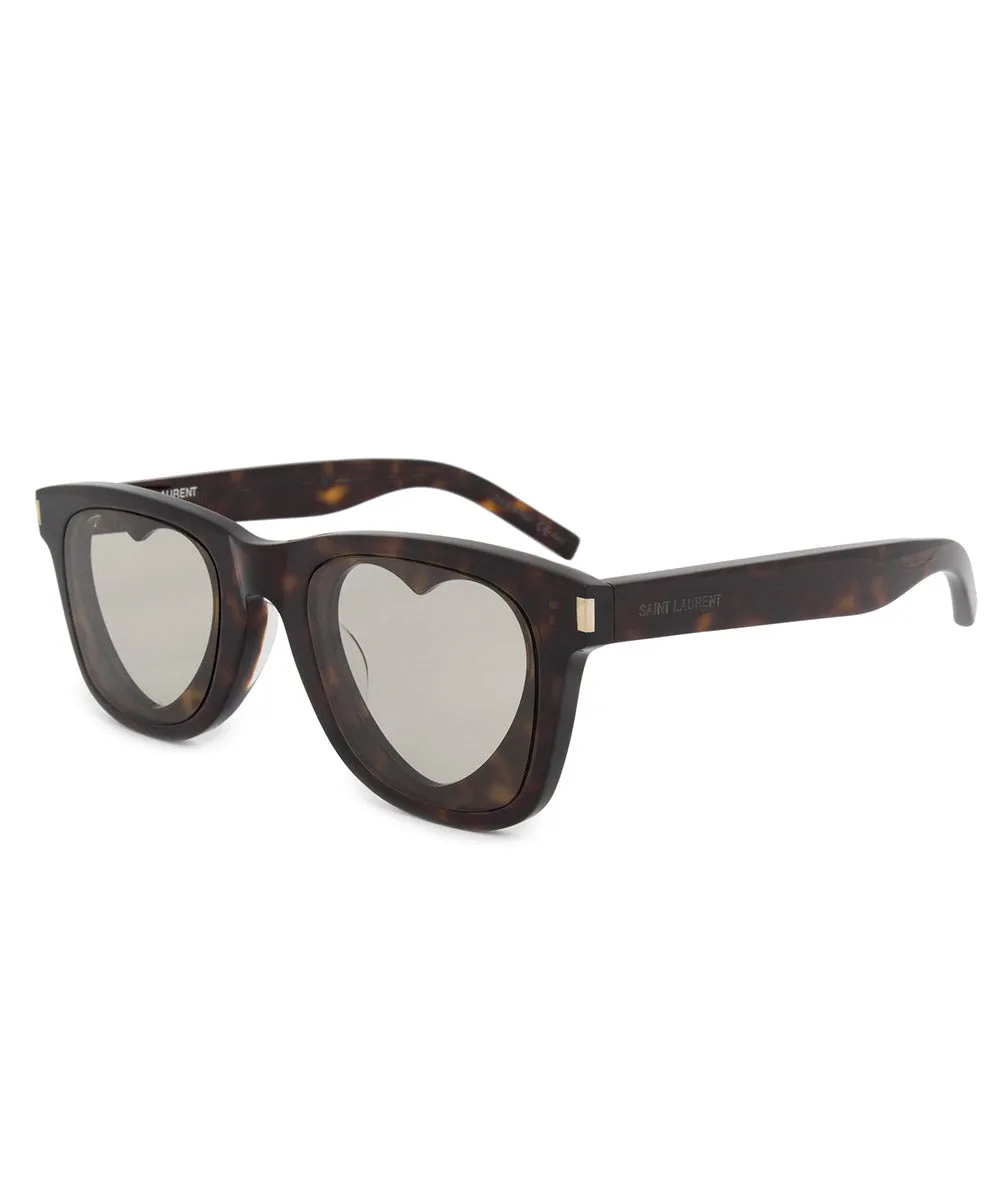 Saint Laurent Geometric Heart Sunglasses SL51/F 005 53