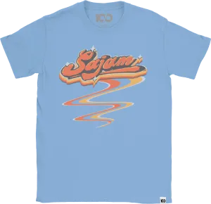 SAJAM - 'Retro' T-Shirt - Light Blue