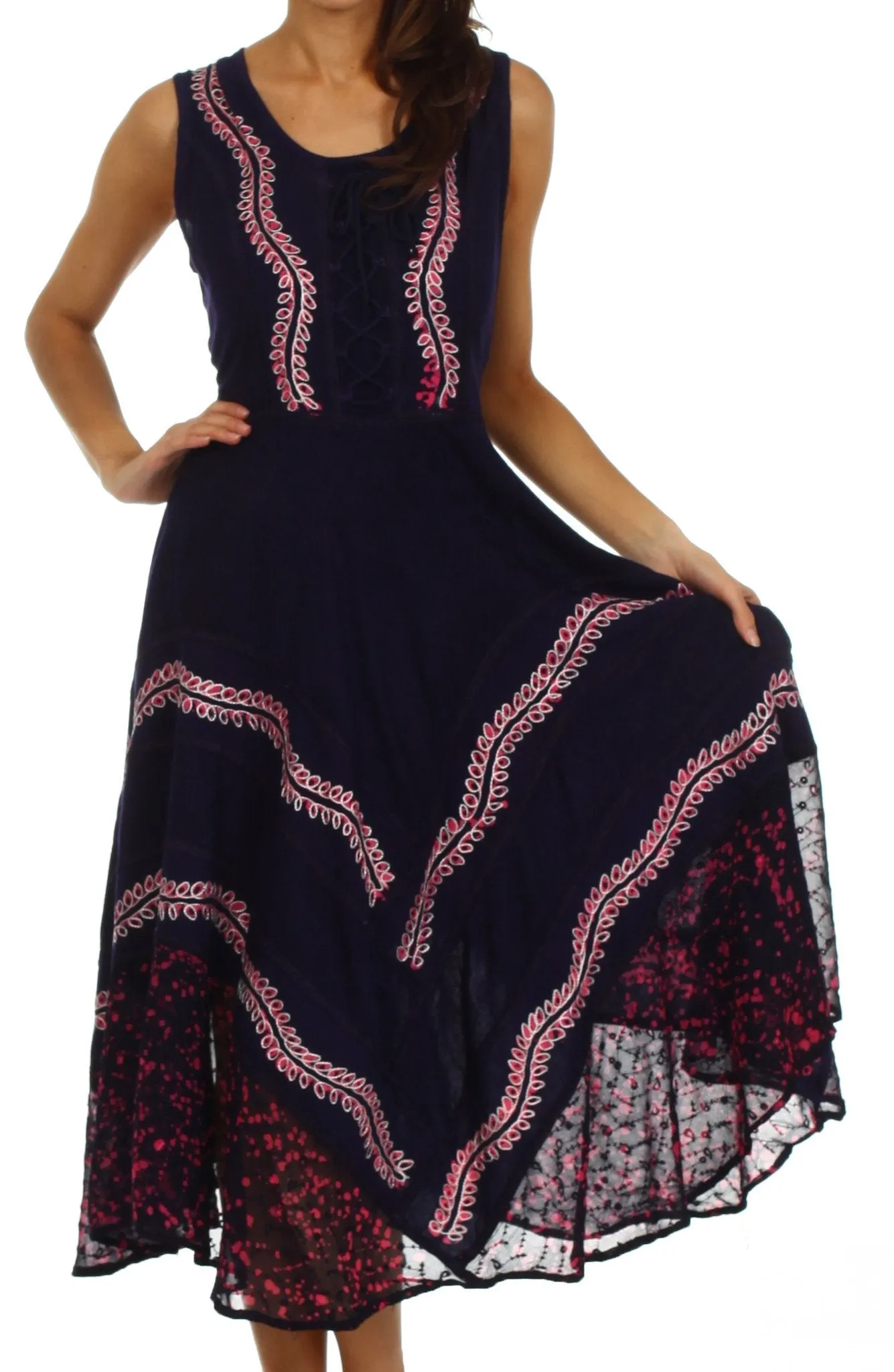 Sakkas Anastasia Batik Corset Style Dress