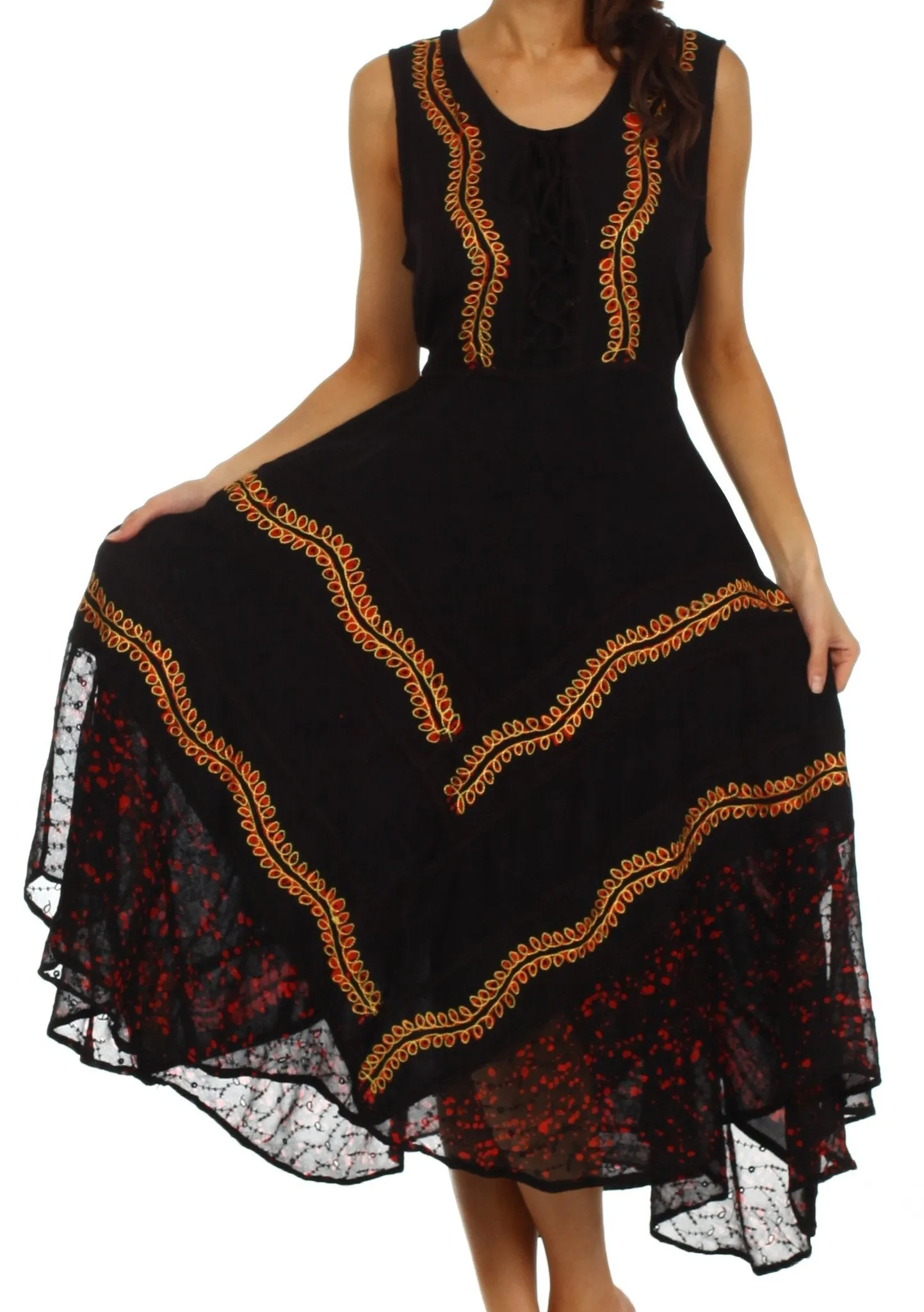 Sakkas Anastasia Batik Corset Style Dress