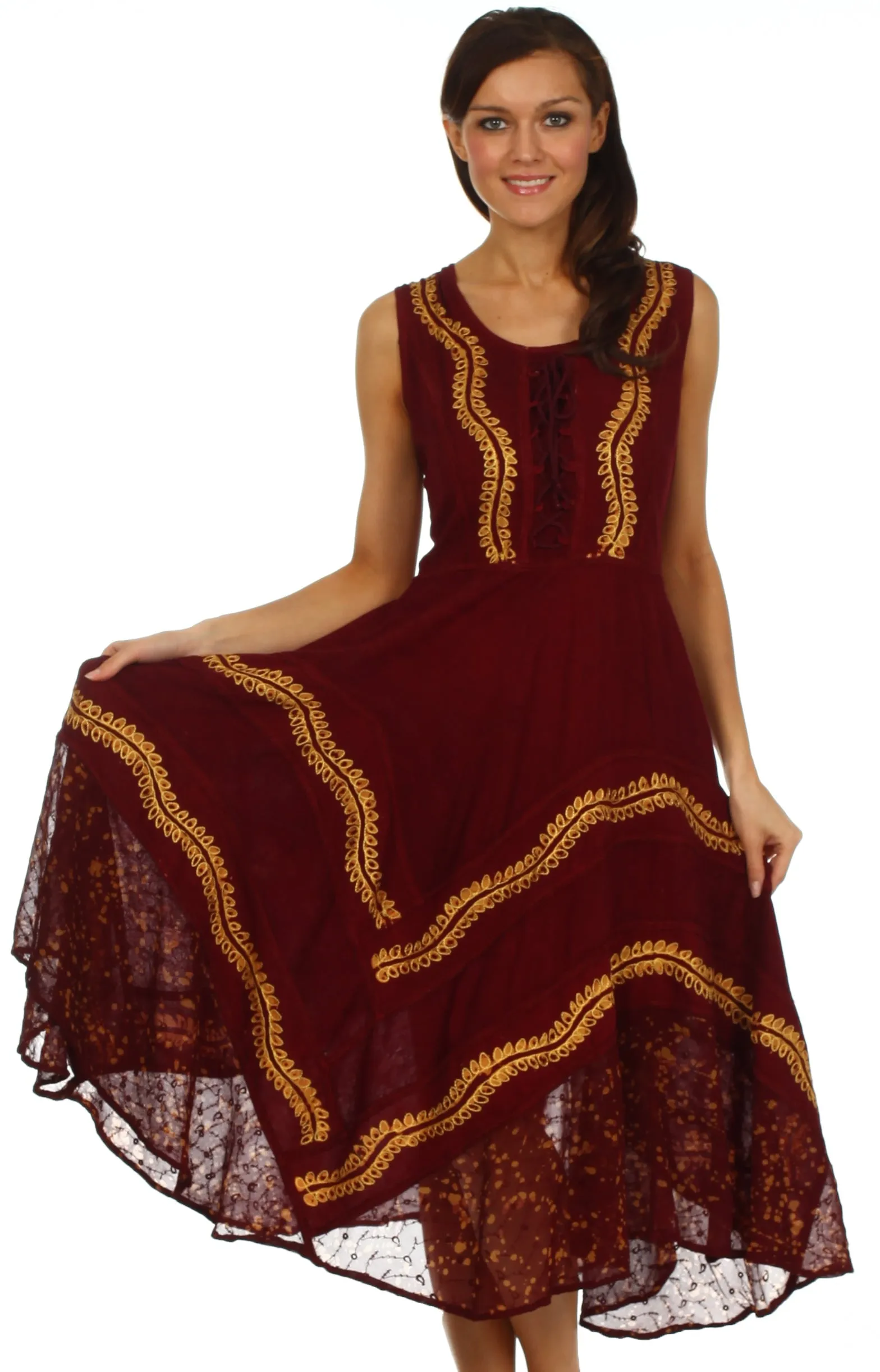 Sakkas Anastasia Batik Corset Style Dress