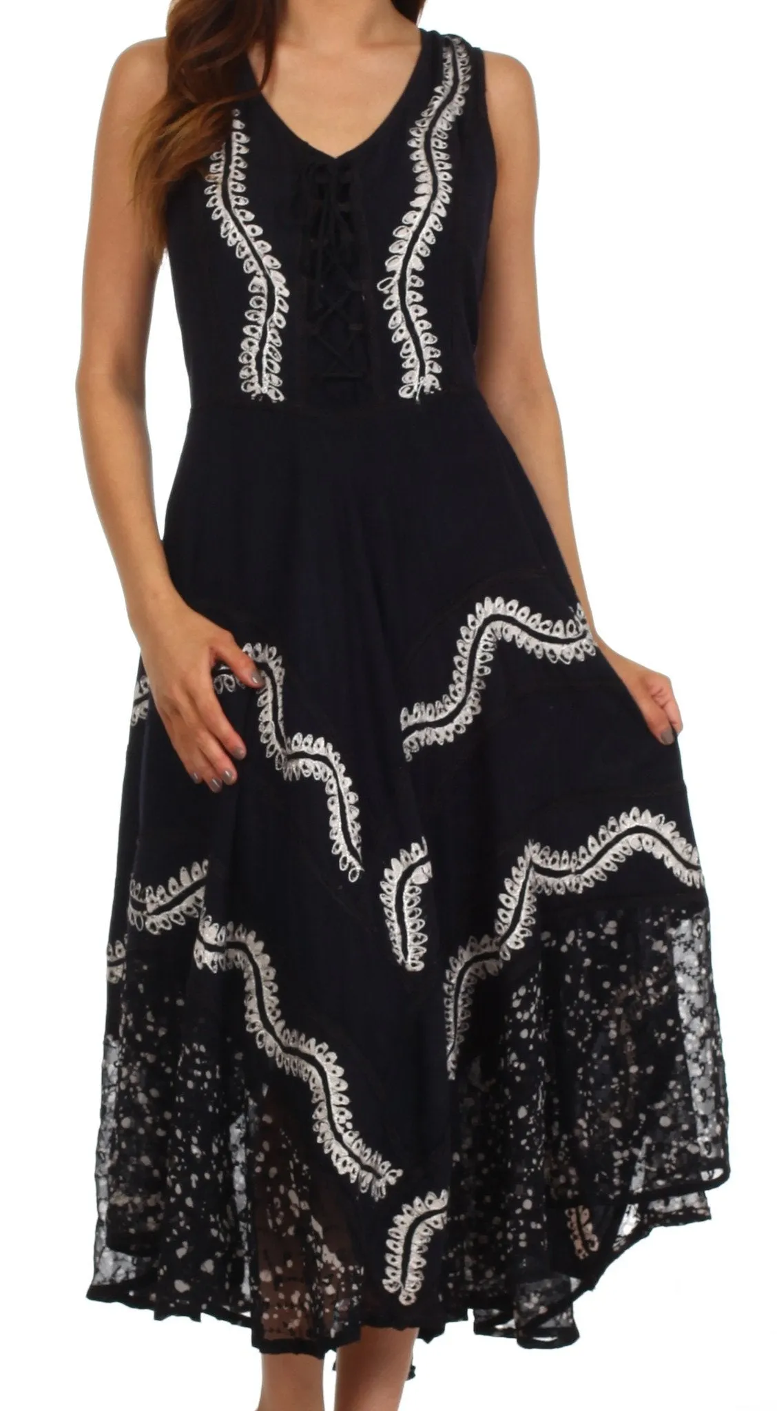 Sakkas Anastasia Batik Corset Style Dress