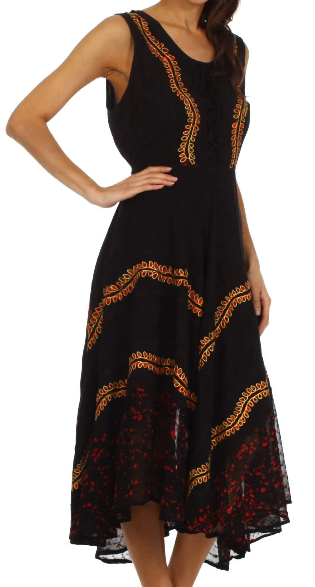 Sakkas Anastasia Batik Corset Style Dress