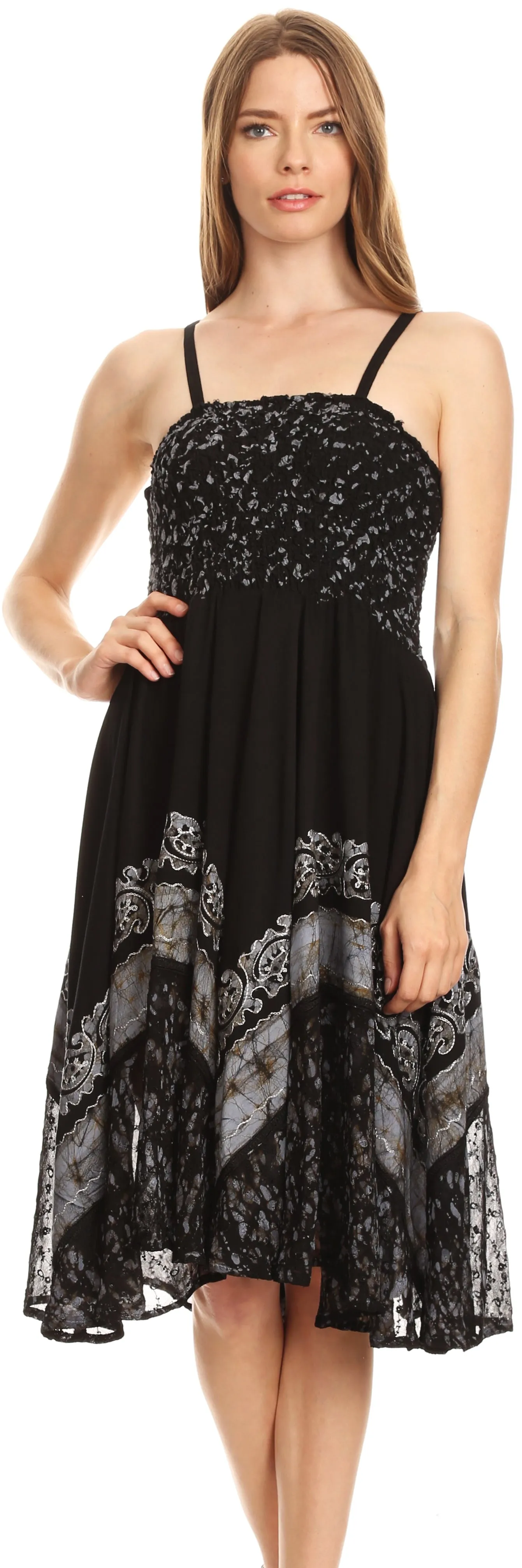 Sakkas Aphrodite Embroidered Batik Dress