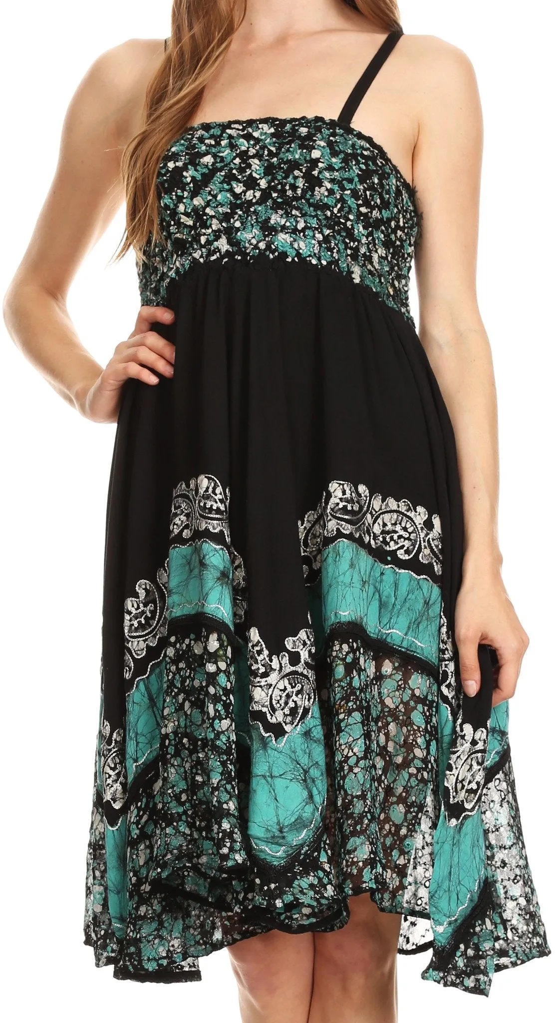 Sakkas Aphrodite Embroidered Batik Dress