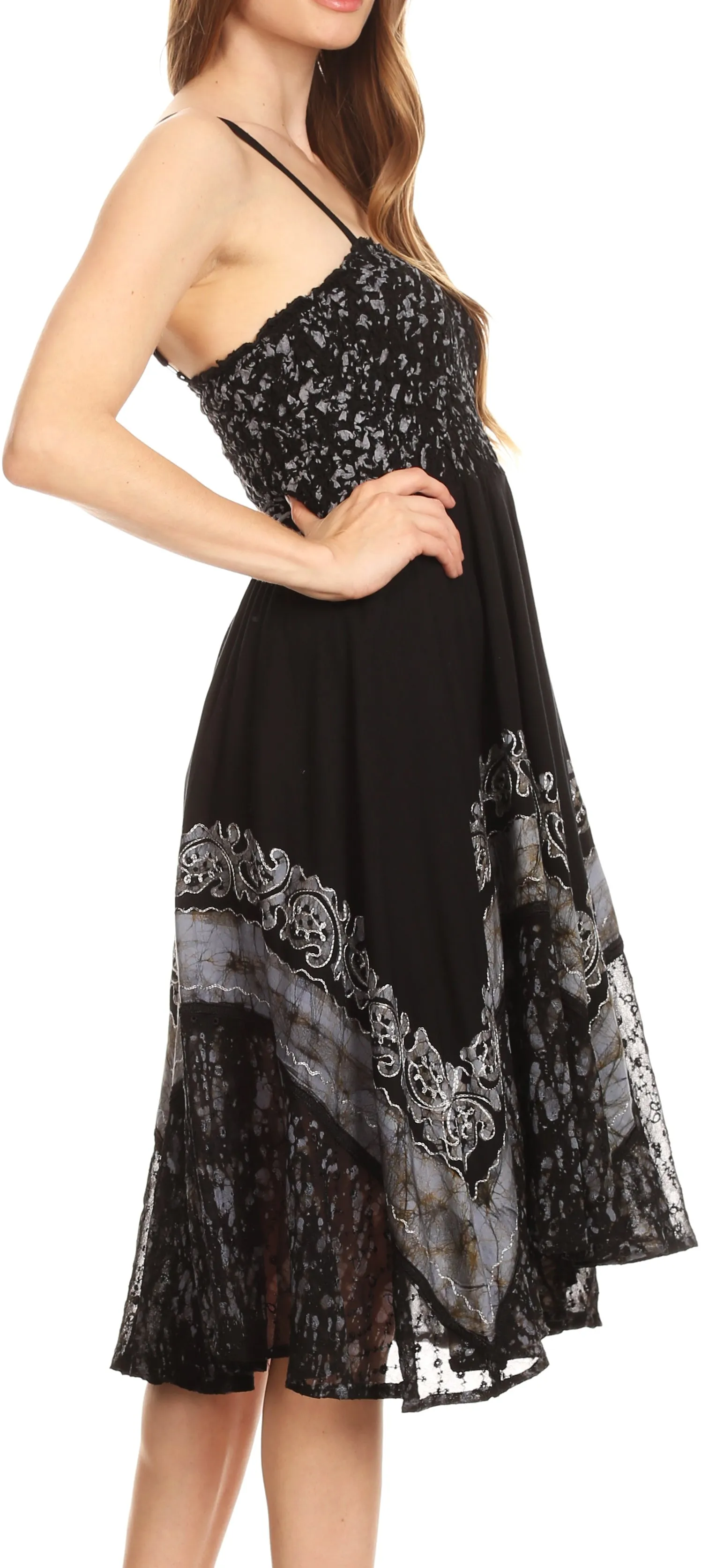 Sakkas Aphrodite Embroidered Batik Dress