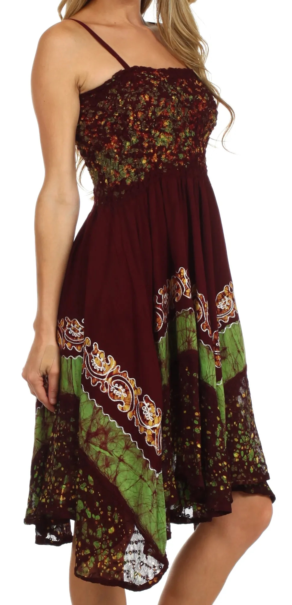 Sakkas Aphrodite Embroidered Batik Dress