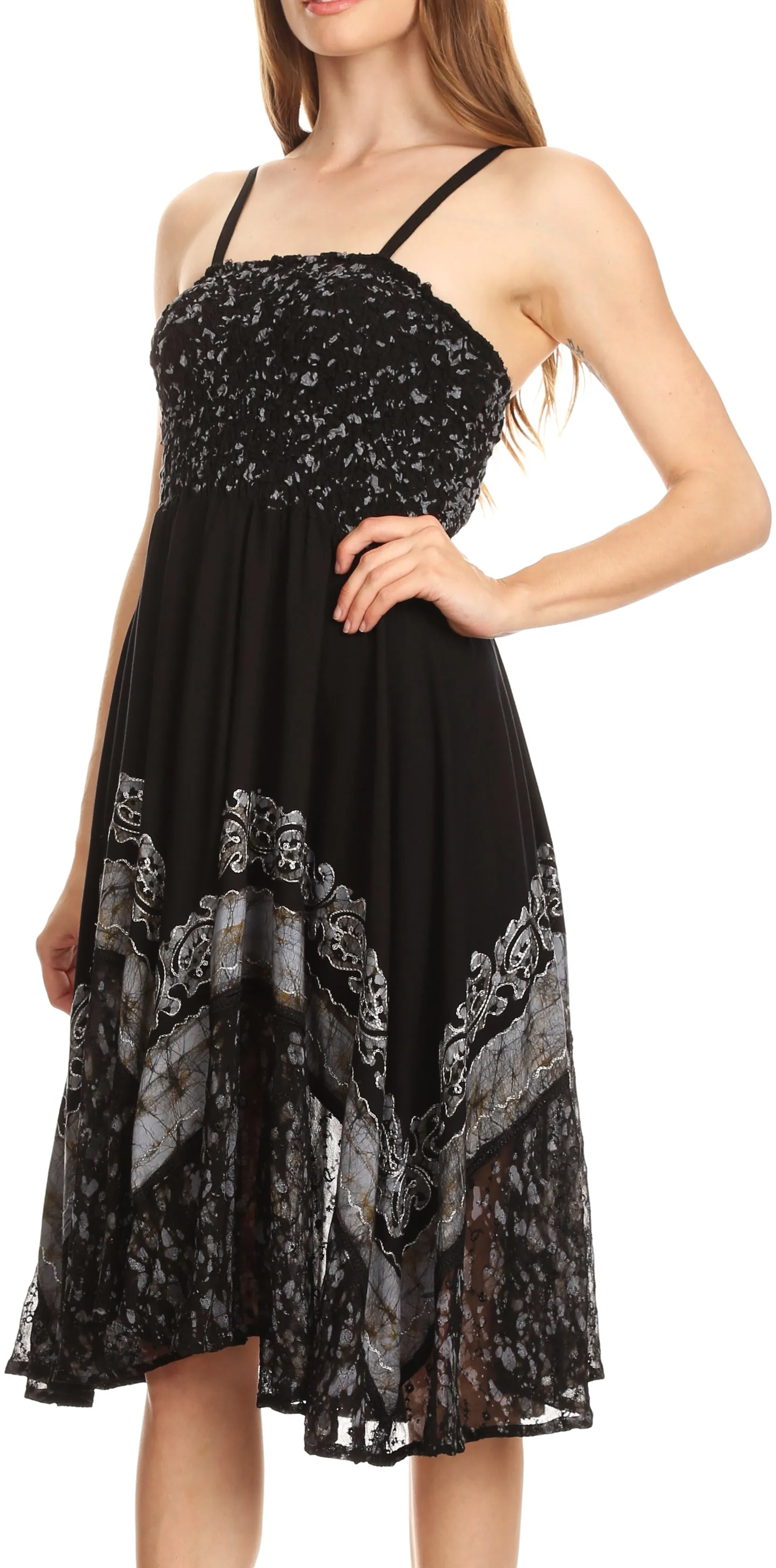 Sakkas Aphrodite Embroidered Batik Dress