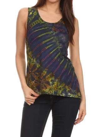 Sakkas Cicily Tie Dye Summer Tank Top Tee