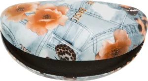 Sakkas Denim Butterfly Oversized Sunglasses Hard Case