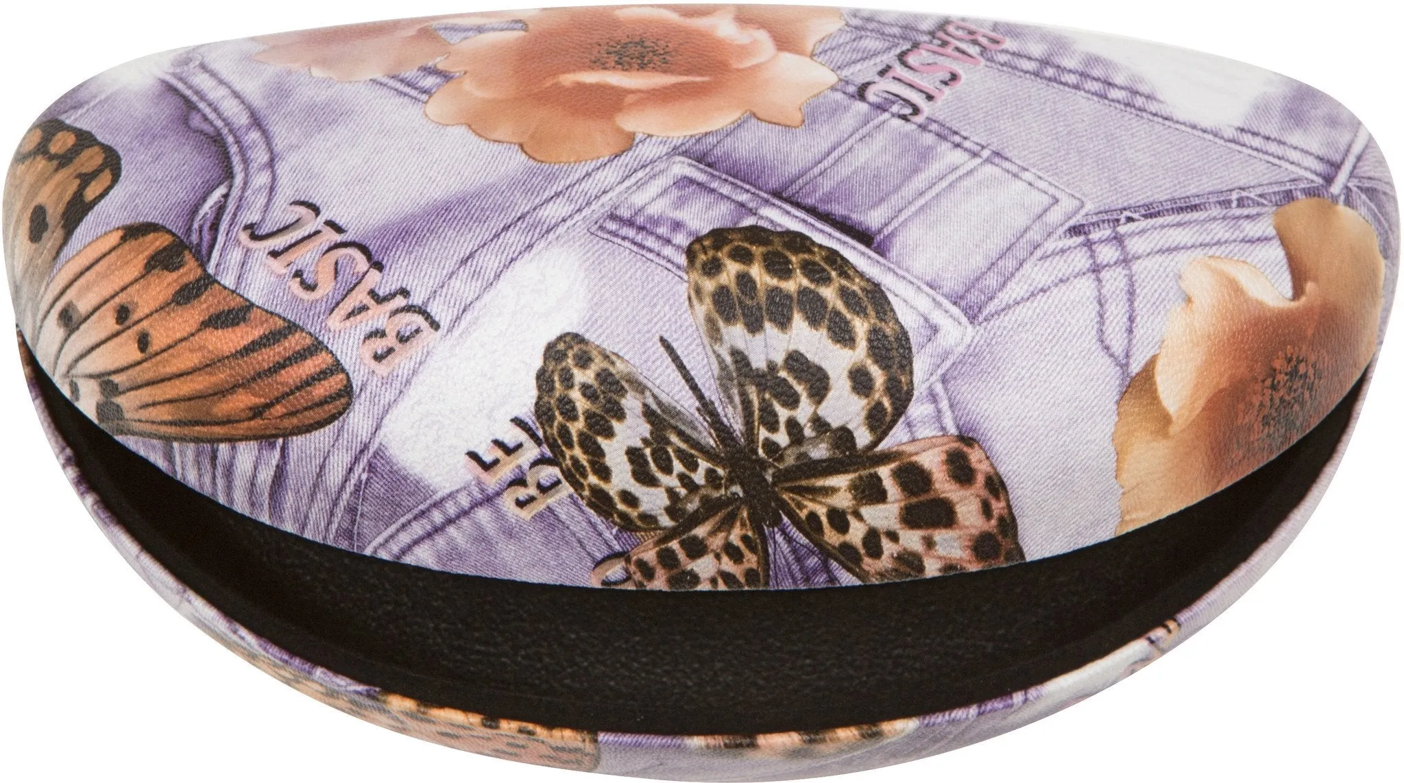 Sakkas Denim Butterfly Oversized Sunglasses Hard Case