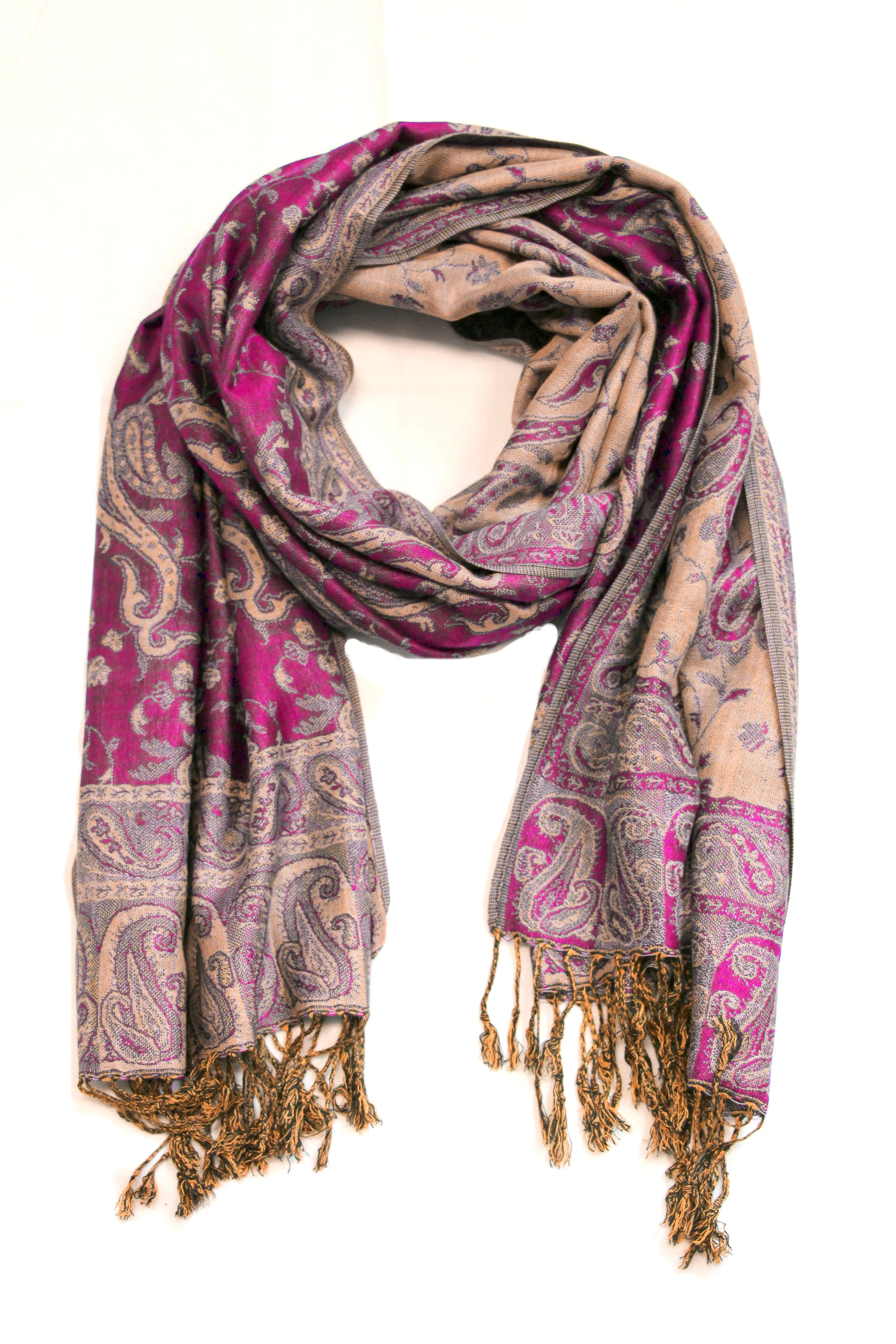 Sakkas Double Layer Jacquard Paisley Pashmina Shawl / Wrap / Stole