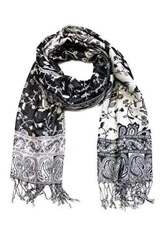 Sakkas Double Layer Jacquard Paisley Pashmina Shawl / Wrap / Stole