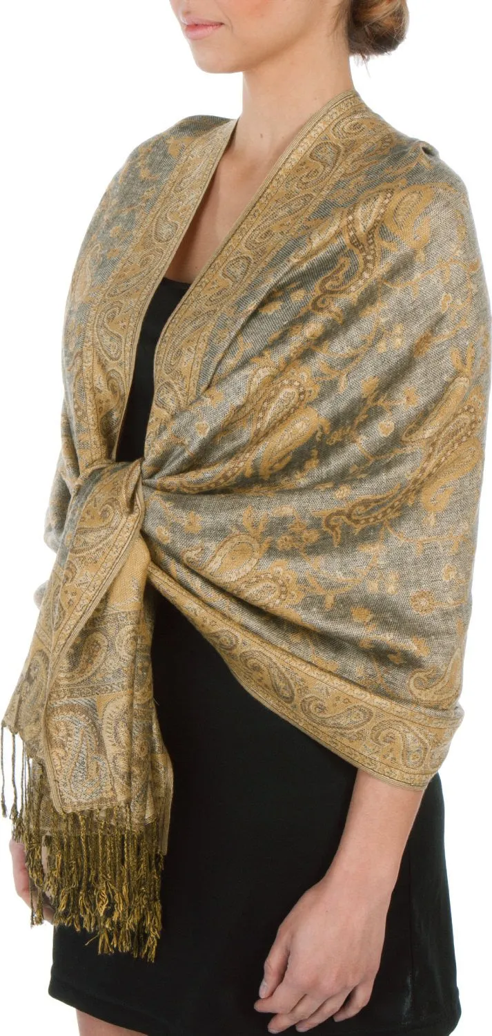 Sakkas Double Layer Jacquard Paisley Pashmina Shawl / Wrap / Stole