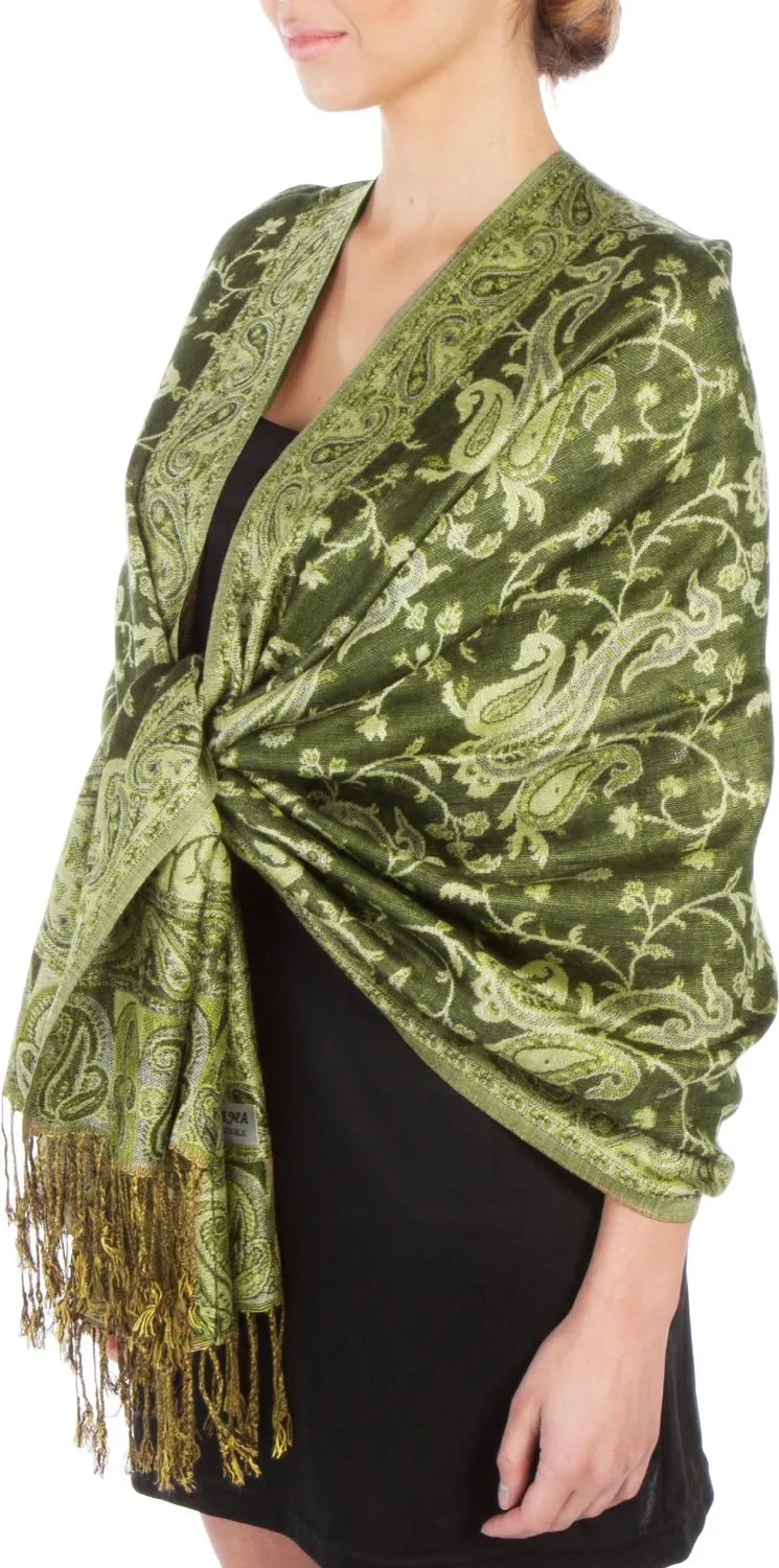 Sakkas Double Layer Jacquard Paisley Pashmina Shawl / Wrap / Stole