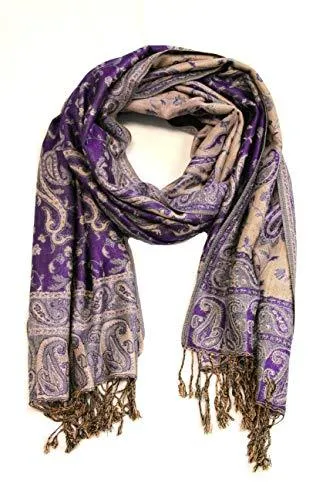 Sakkas Double Layer Jacquard Paisley Pashmina Shawl / Wrap / Stole