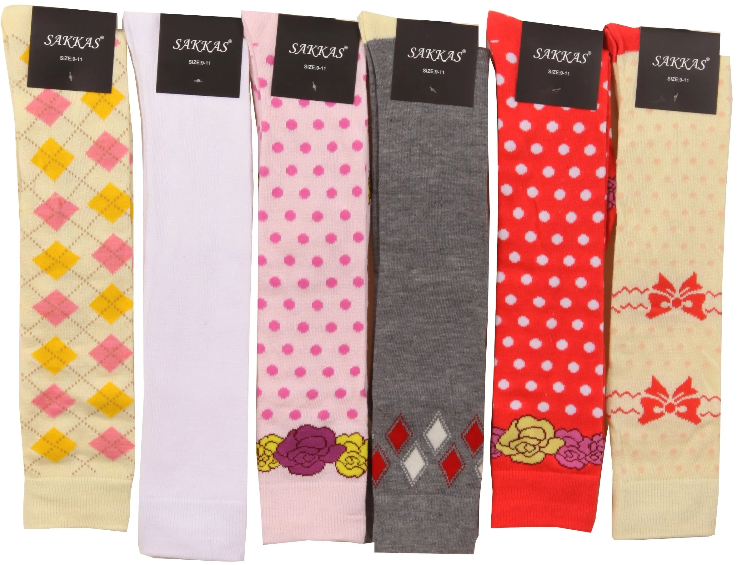 Sakkas Liea Ladies Colorful Unique Pattern / Solid Knee High Socks Assorted 6-Pack