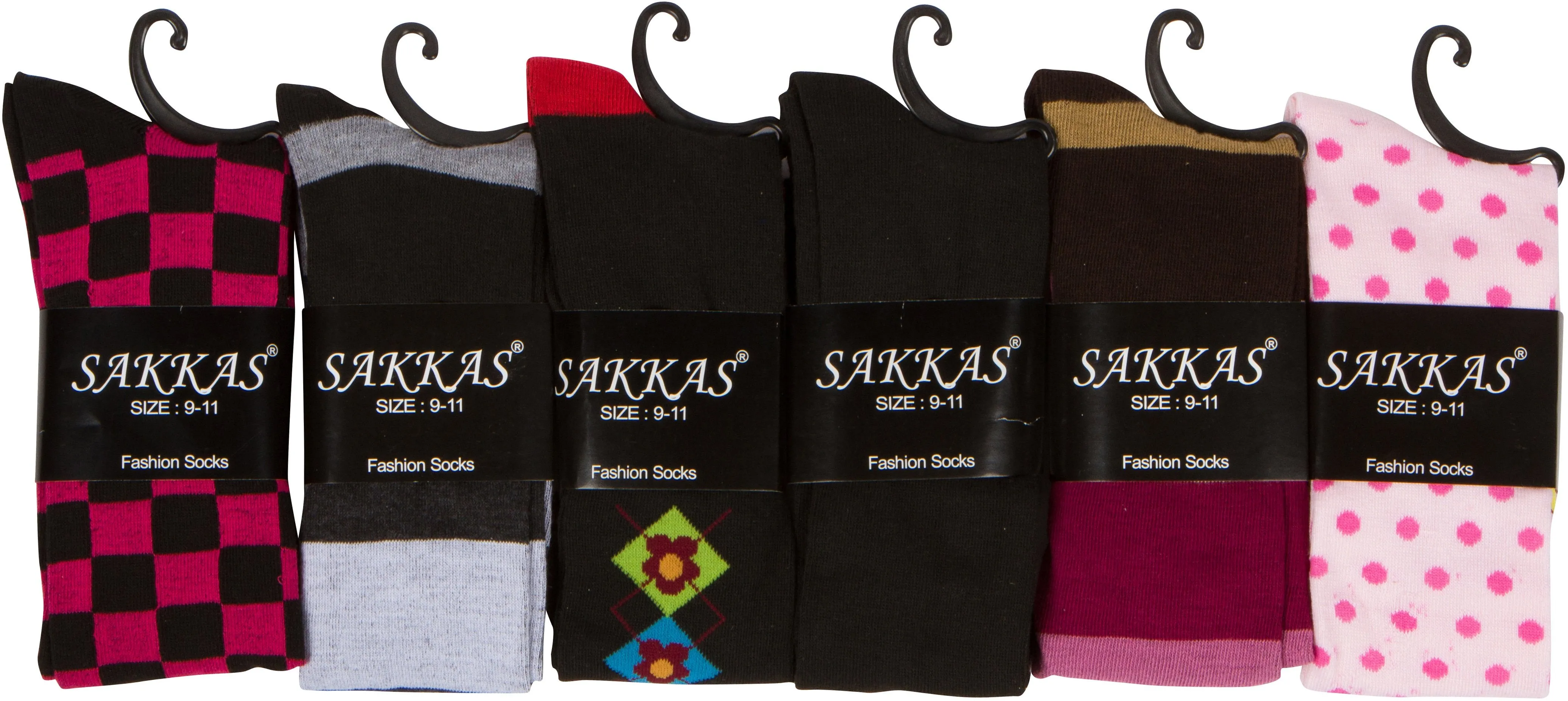 Sakkas Liea Ladies Colorful Unique Pattern / Solid Knee High Socks Assorted 6-Pack