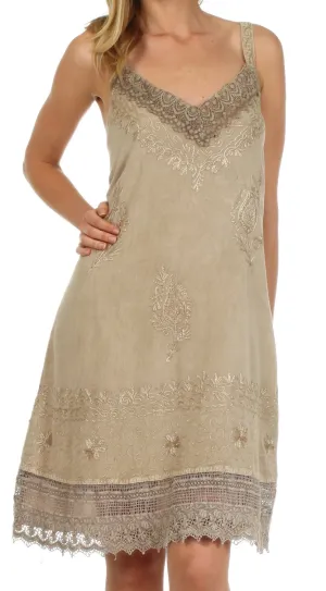 Sakkas Ramita Embroidered Rayon Dress