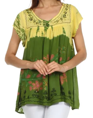 Sakkas Talisa Embroidered Gauzy Blouse