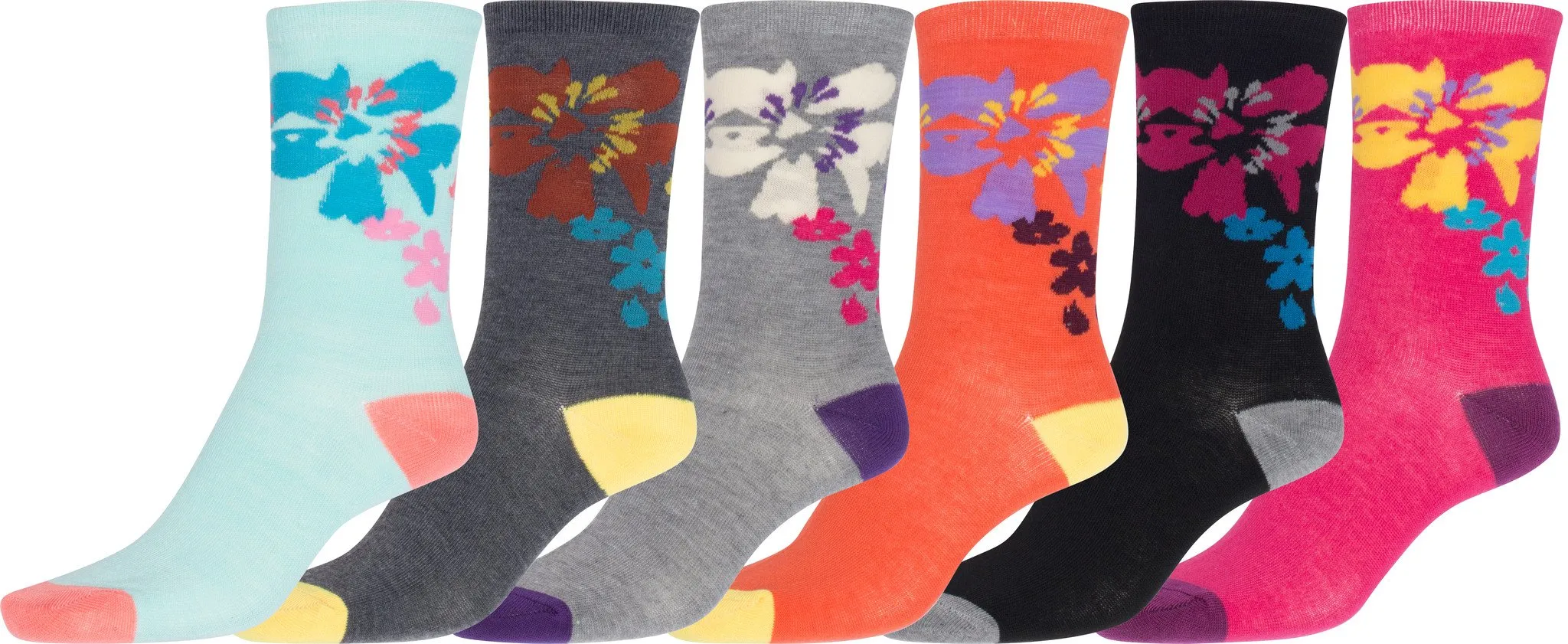 Sakkas Women's Poly Blend Soft and Stretchy Crew Pattern Socks Assorted 6-pack