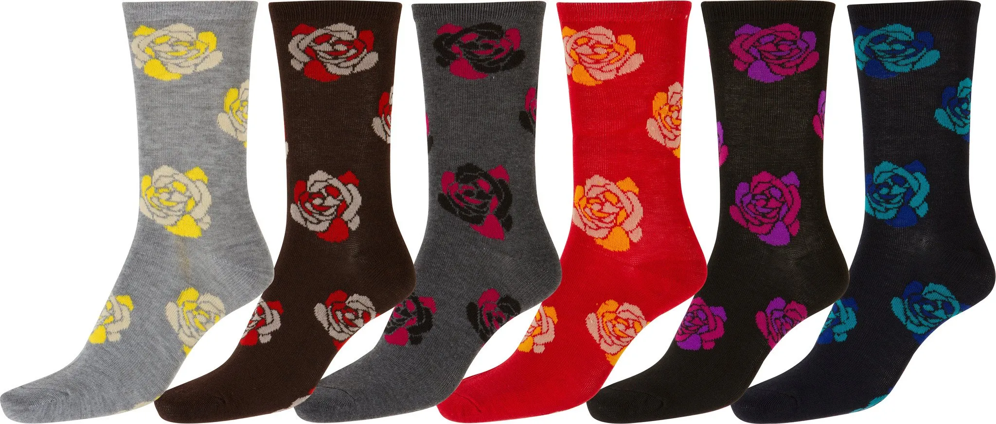 Sakkas Women's Poly Blend Soft and Stretchy Crew Pattern Socks Assorted 6-pack