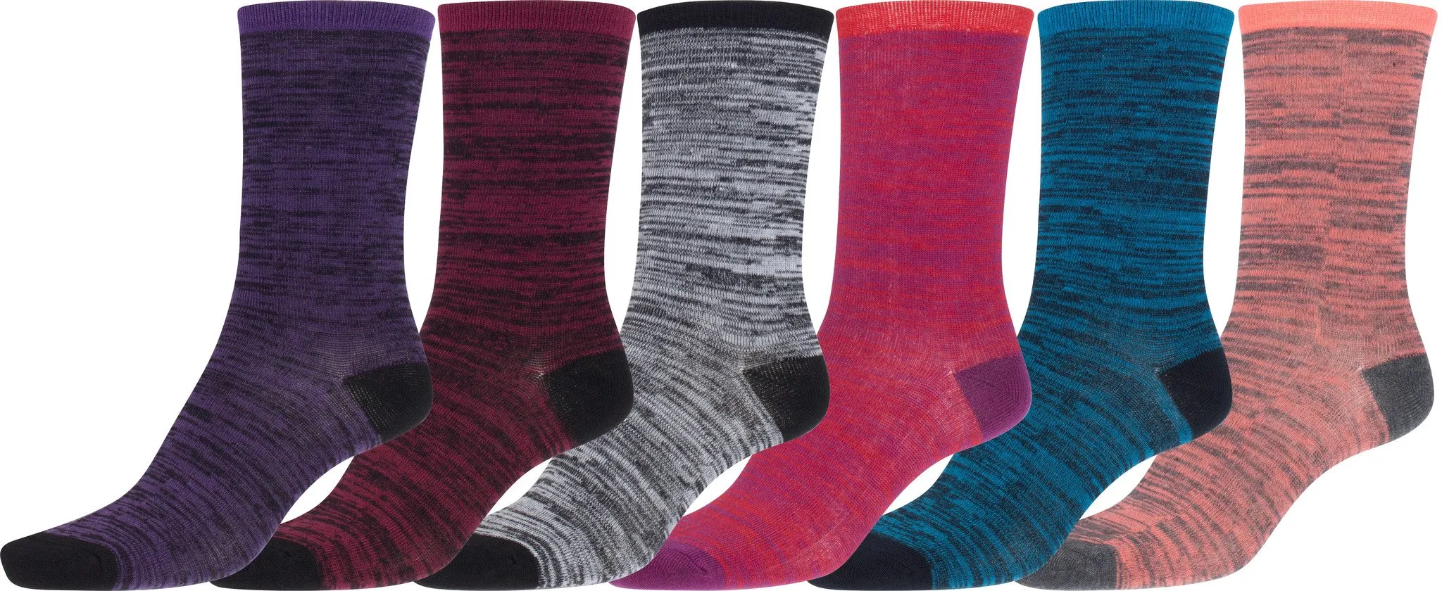 Sakkas Women's Poly Blend Soft and Stretchy Crew Pattern Socks Assorted 6-pack