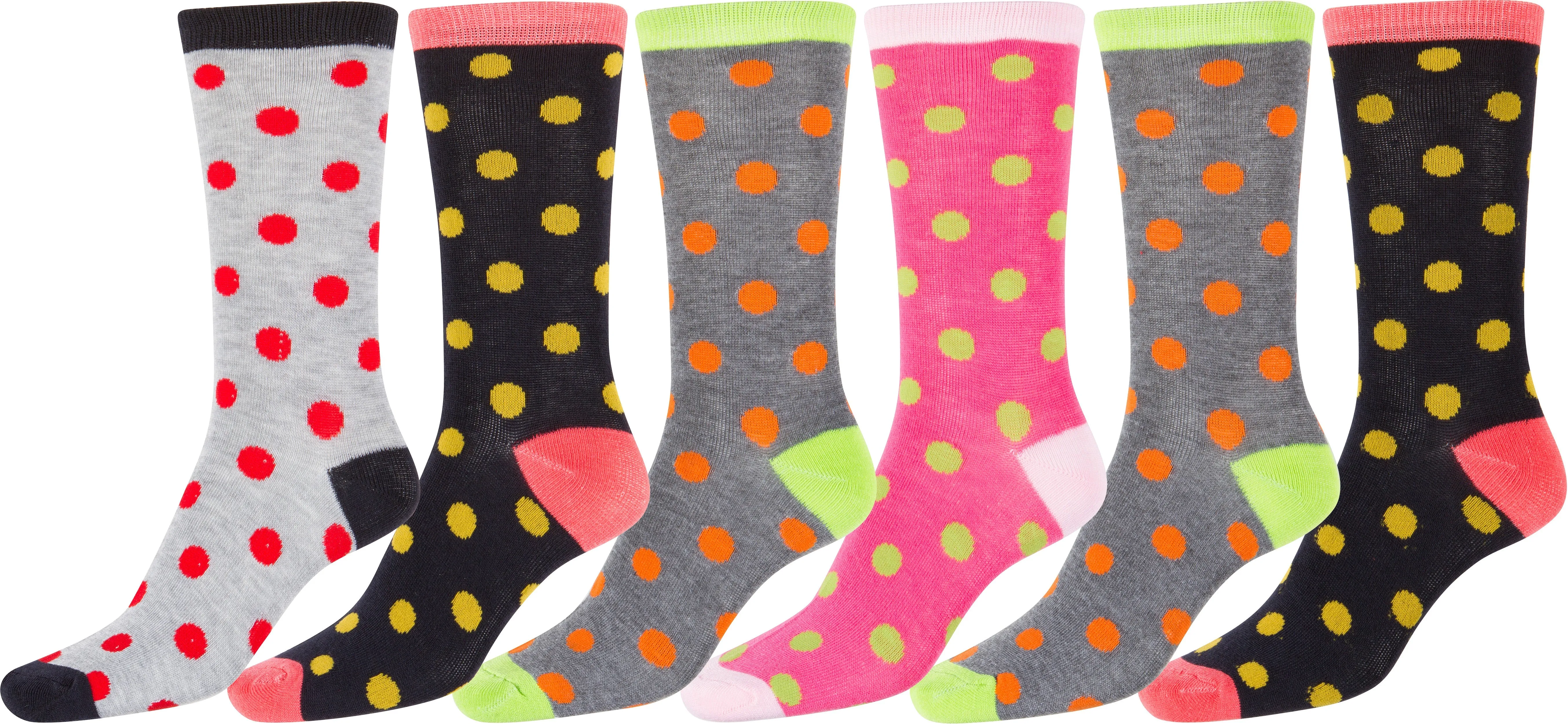 Sakkas Women's Poly Blend Soft and Stretchy Crew Pattern Socks Assorted 6-pack