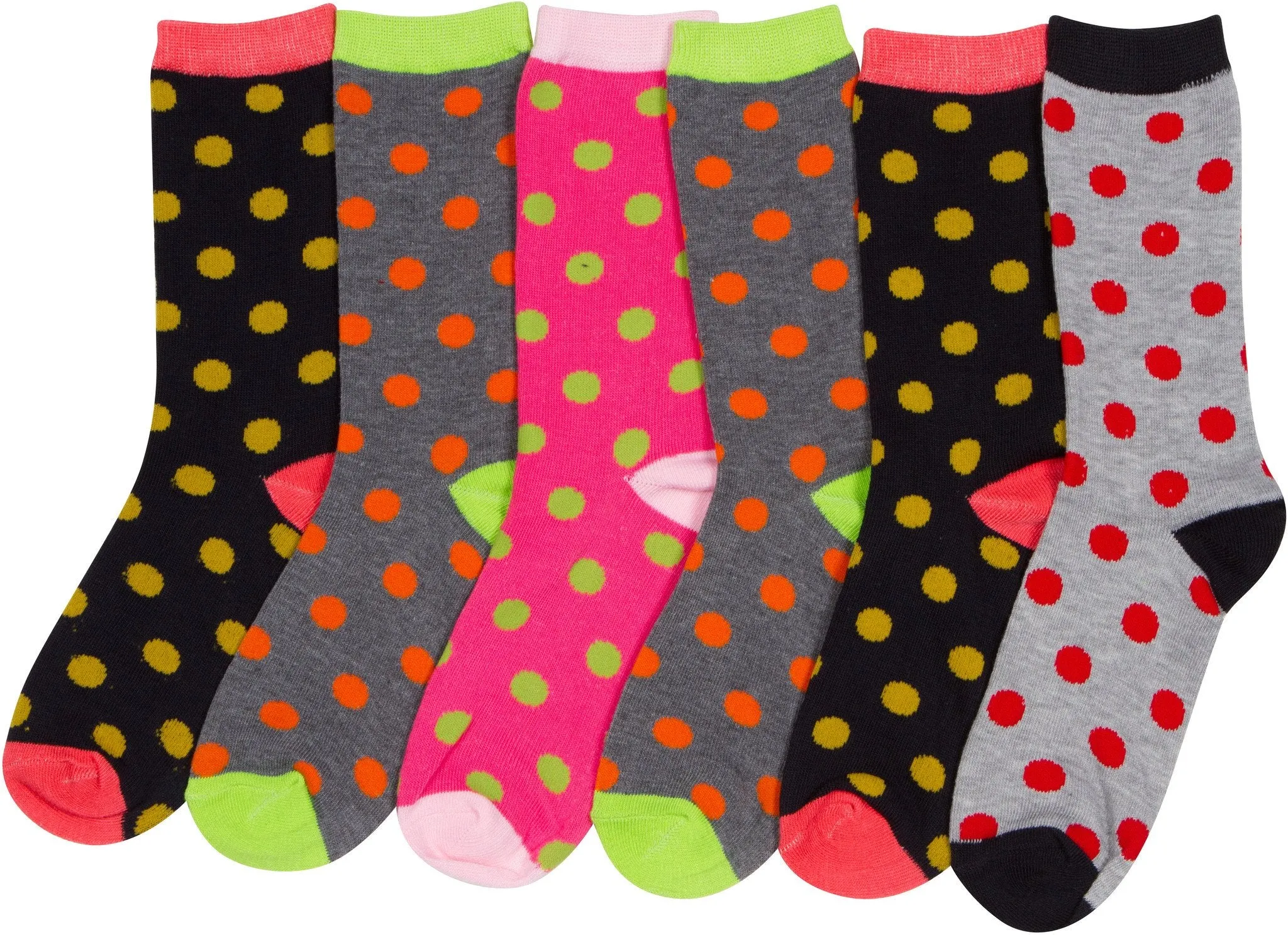 Sakkas Women's Poly Blend Soft and Stretchy Crew Pattern Socks Assorted 6-pack