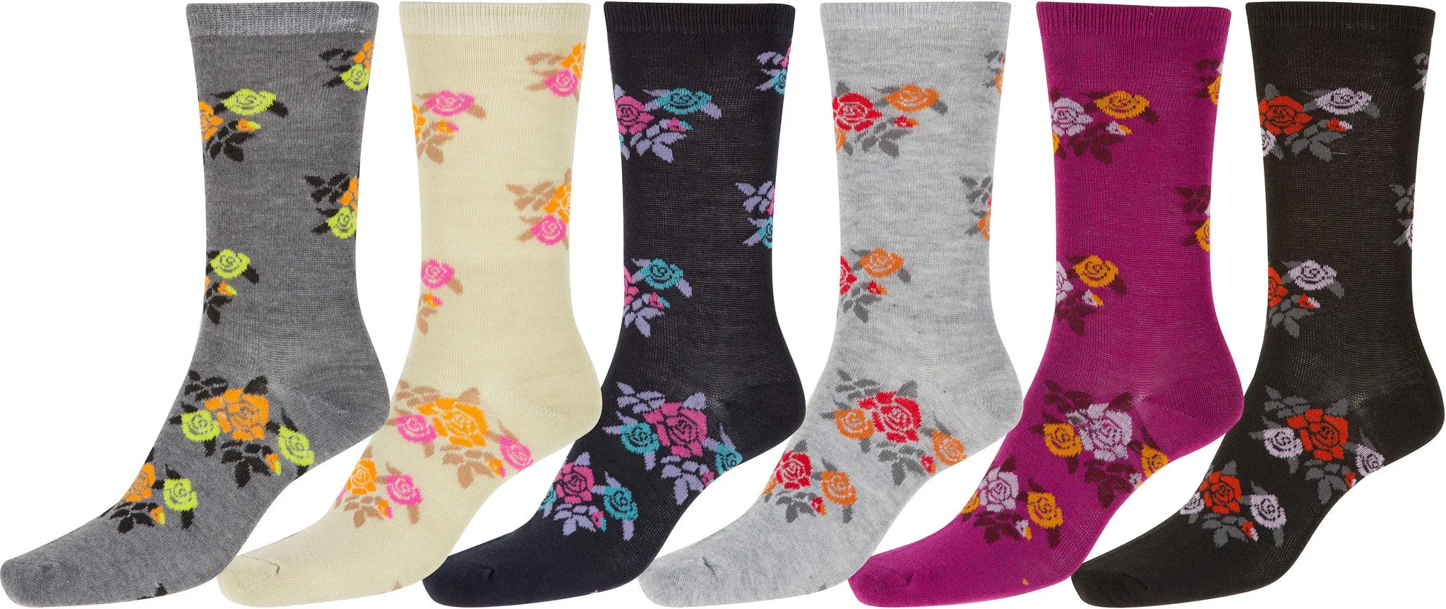 Sakkas Women's Poly Blend Soft and Stretchy Crew Pattern Socks Assorted 6-pack