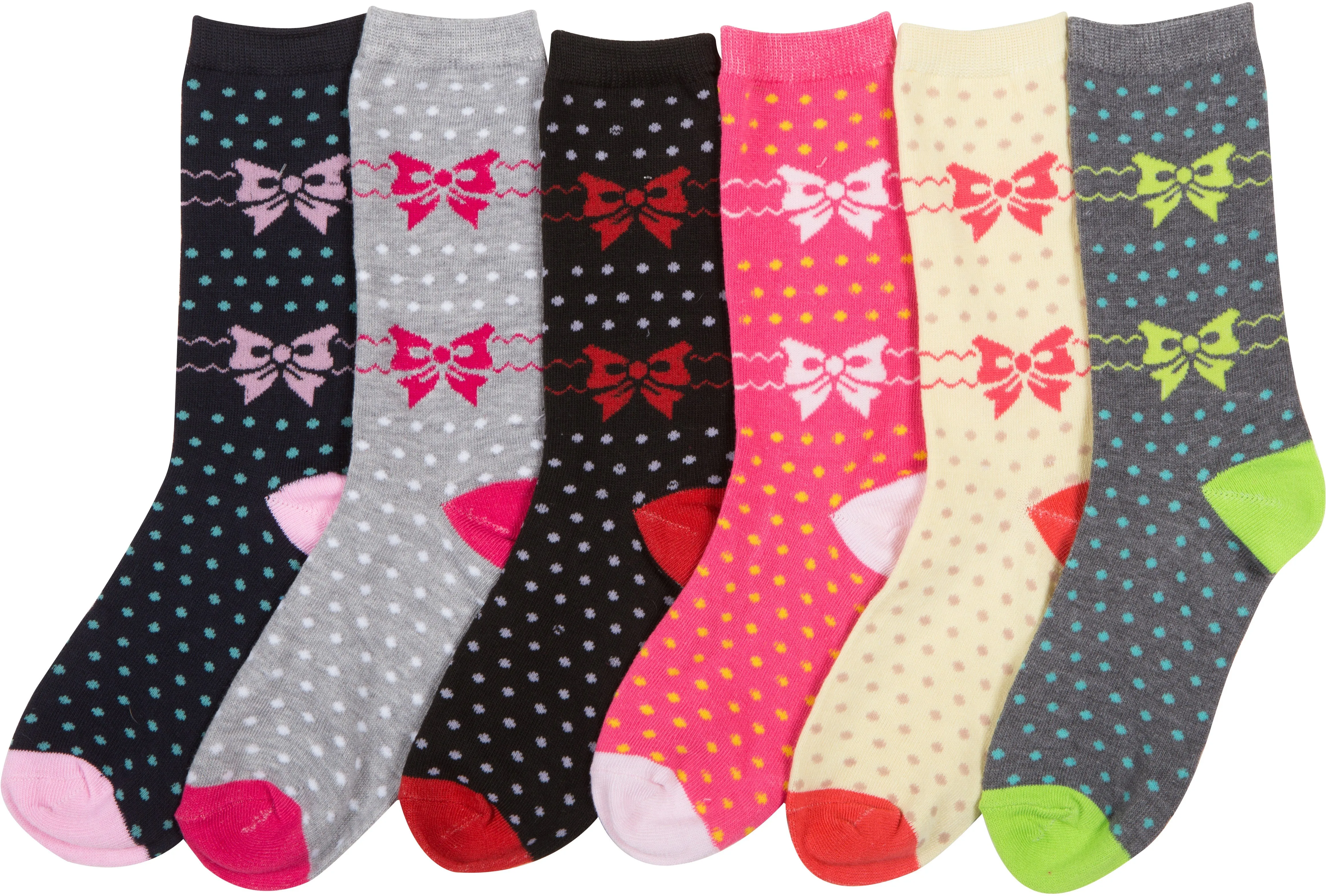 Sakkas Women's Poly Blend Soft and Stretchy Crew Pattern Socks Assorted 6-pack