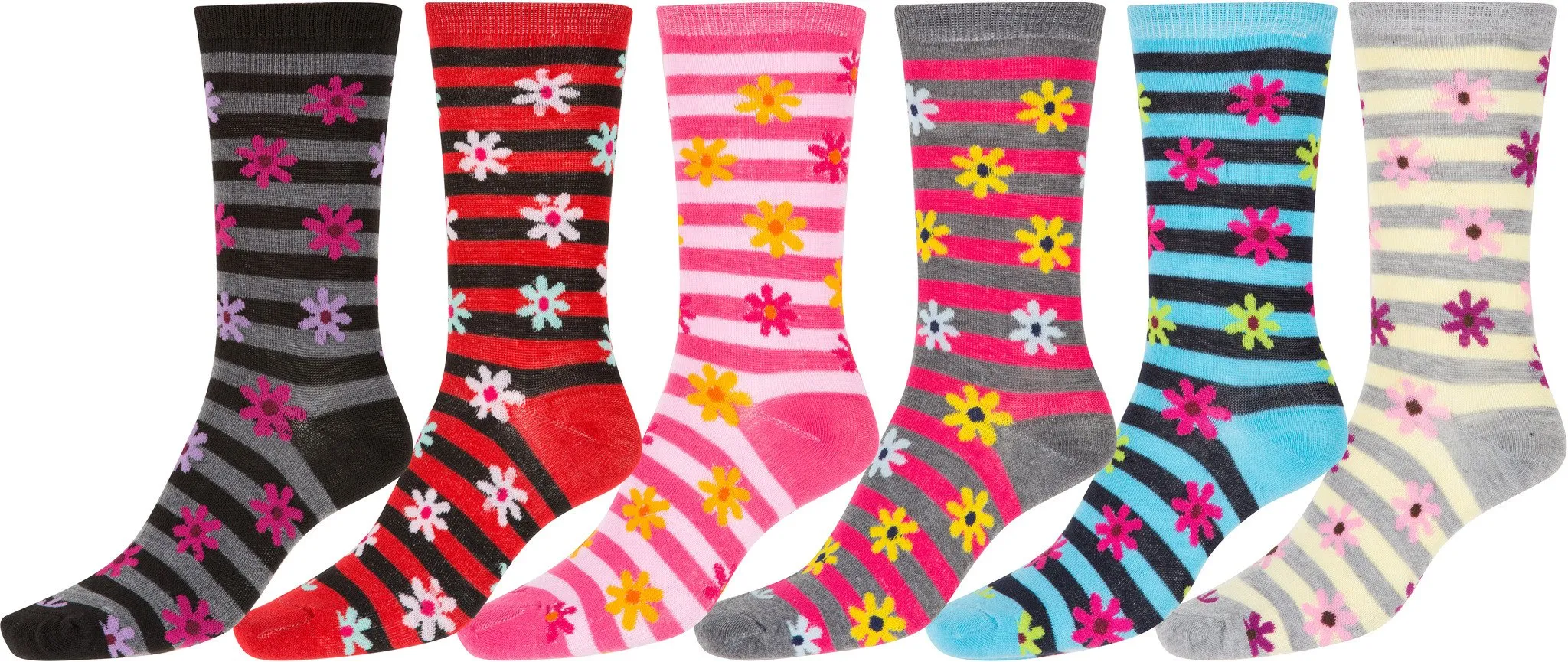 Sakkas Women's Poly Blend Soft and Stretchy Crew Pattern Socks Assorted 6-pack