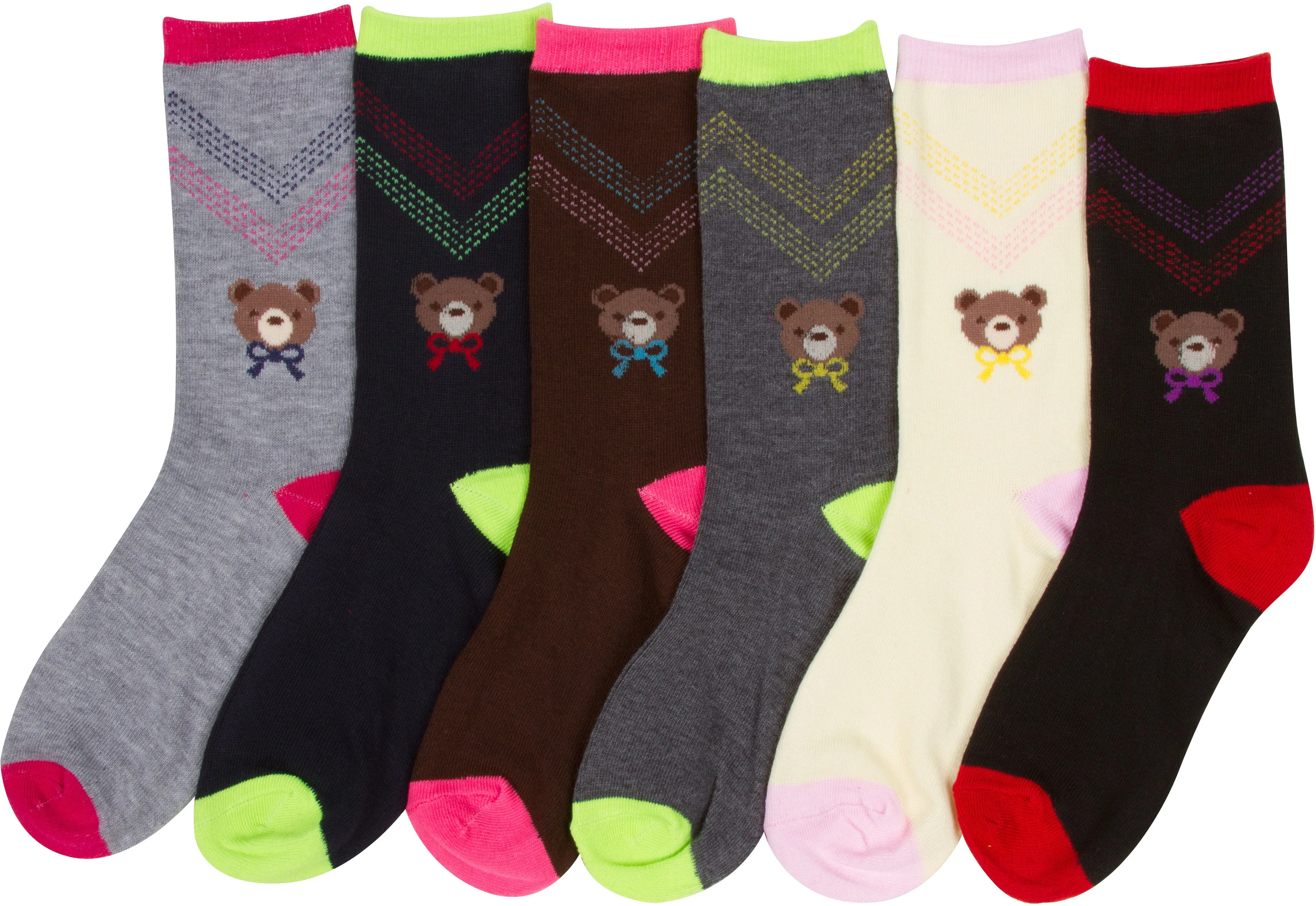 Sakkas Women's Poly Blend Soft and Stretchy Crew Pattern Socks Assorted 6-pack