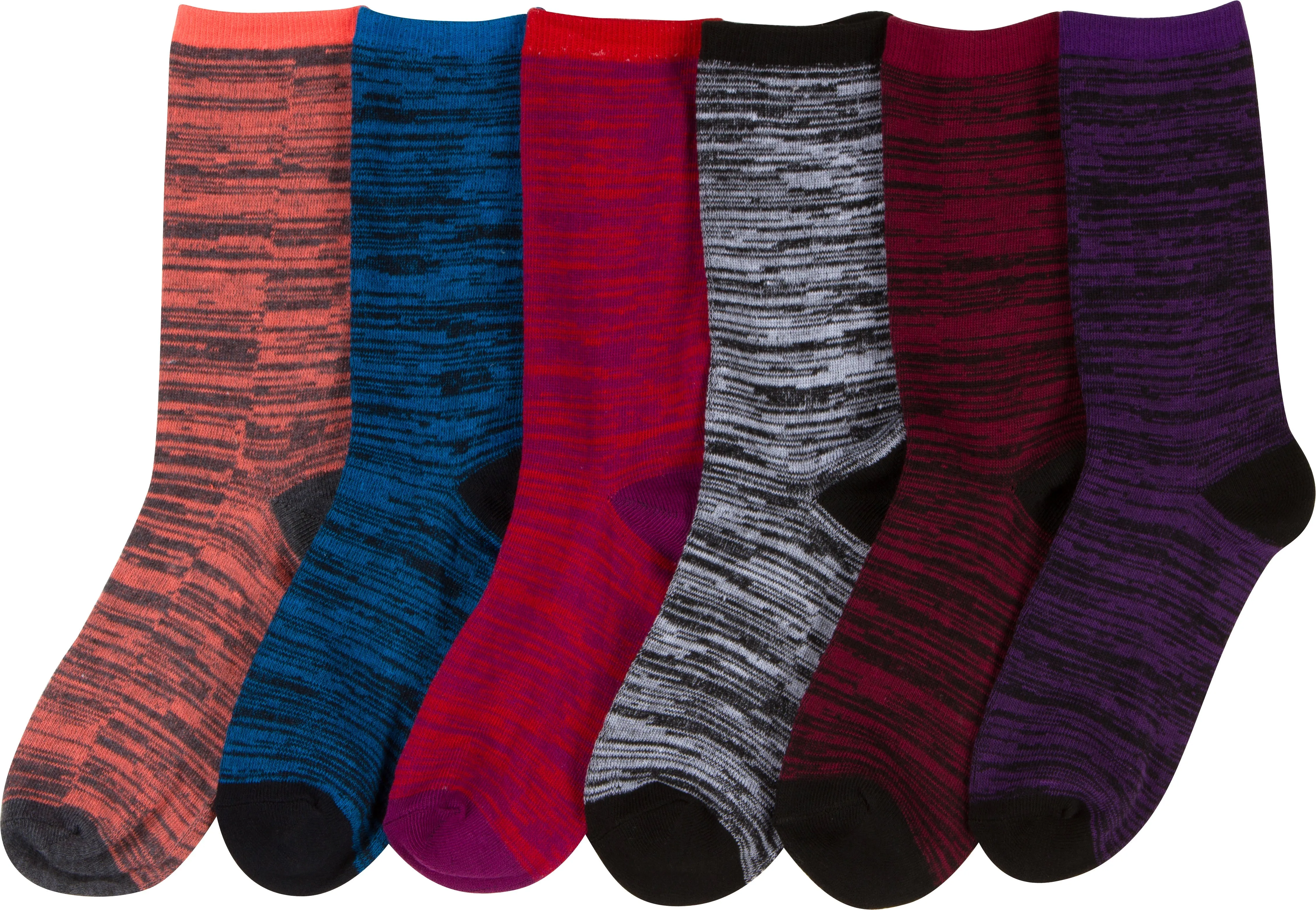 Sakkas Women's Poly Blend Soft and Stretchy Crew Pattern Socks Assorted 6-pack