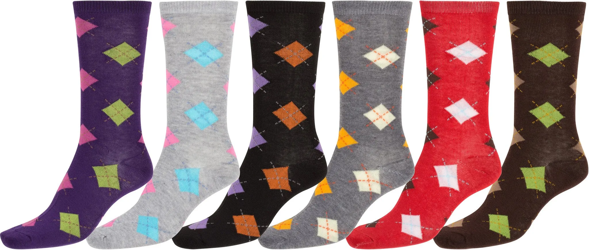 Sakkas Women's Poly Blend Soft and Stretchy Crew Pattern Socks Assorted 6-pack