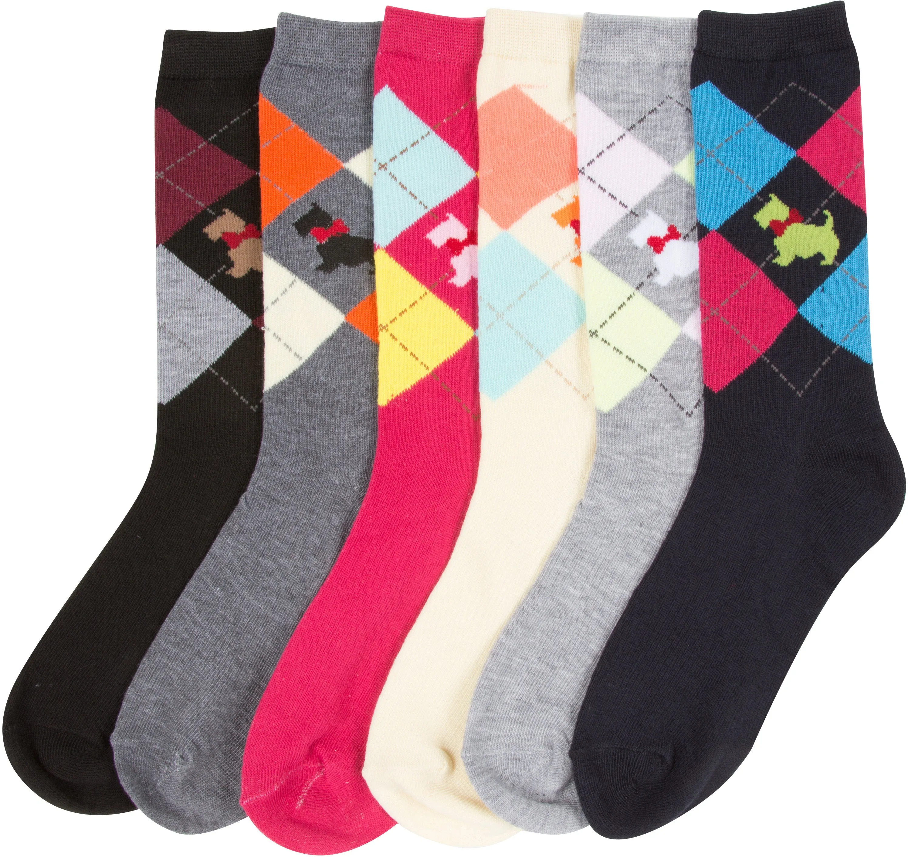 Sakkas Women's Poly Blend Soft and Stretchy Crew Pattern Socks Assorted 6-pack