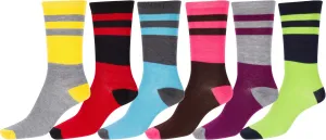 Sakkas Women's Poly Blend Soft and Stretchy Crew Pattern Socks Assorted 6-pack