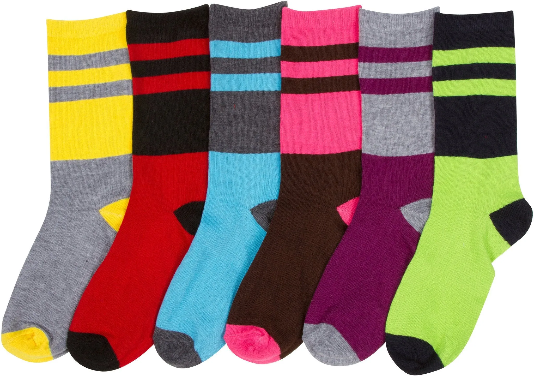 Sakkas Women's Poly Blend Soft and Stretchy Crew Pattern Socks Assorted 6-pack