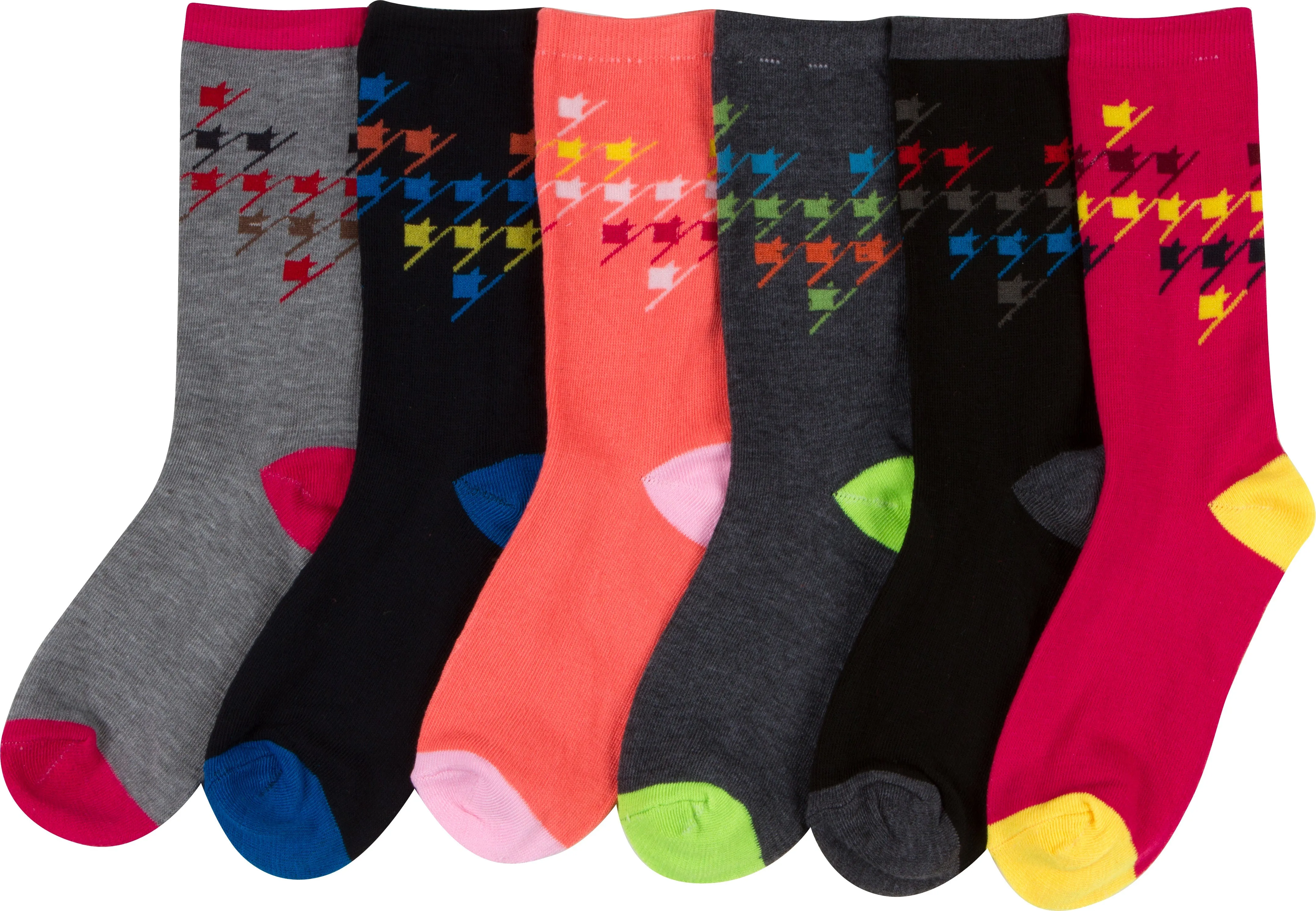 Sakkas Women's Poly Blend Soft and Stretchy Crew Pattern Socks Assorted 6-pack