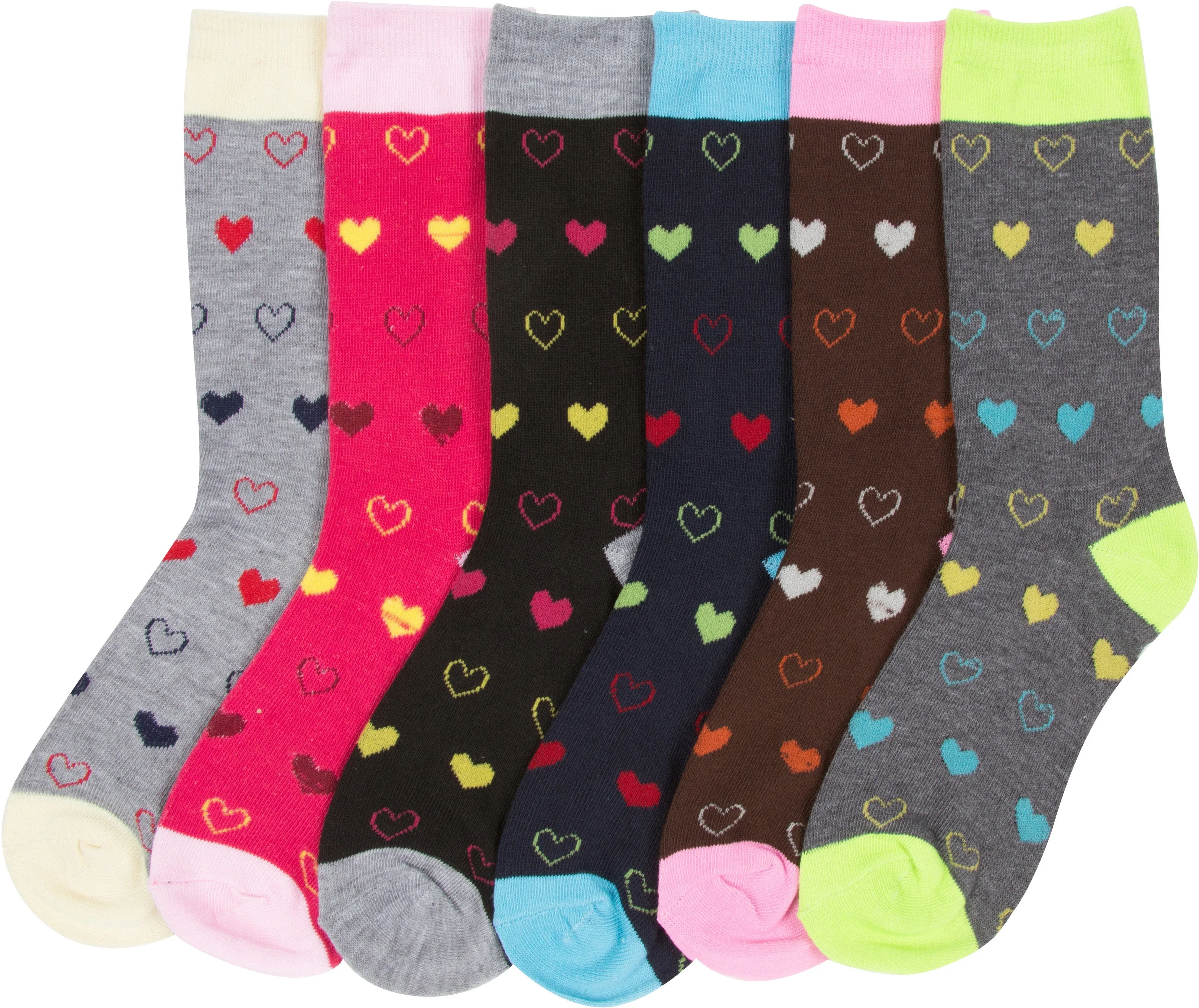 Sakkas Women's Poly Blend Soft and Stretchy Crew Pattern Socks Assorted 6-pack