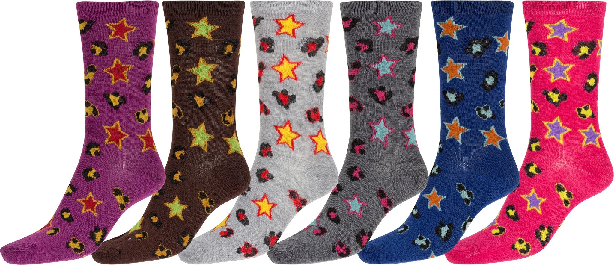 Sakkas Women's Poly Blend Soft and Stretchy Crew Pattern Socks Assorted 6-pack