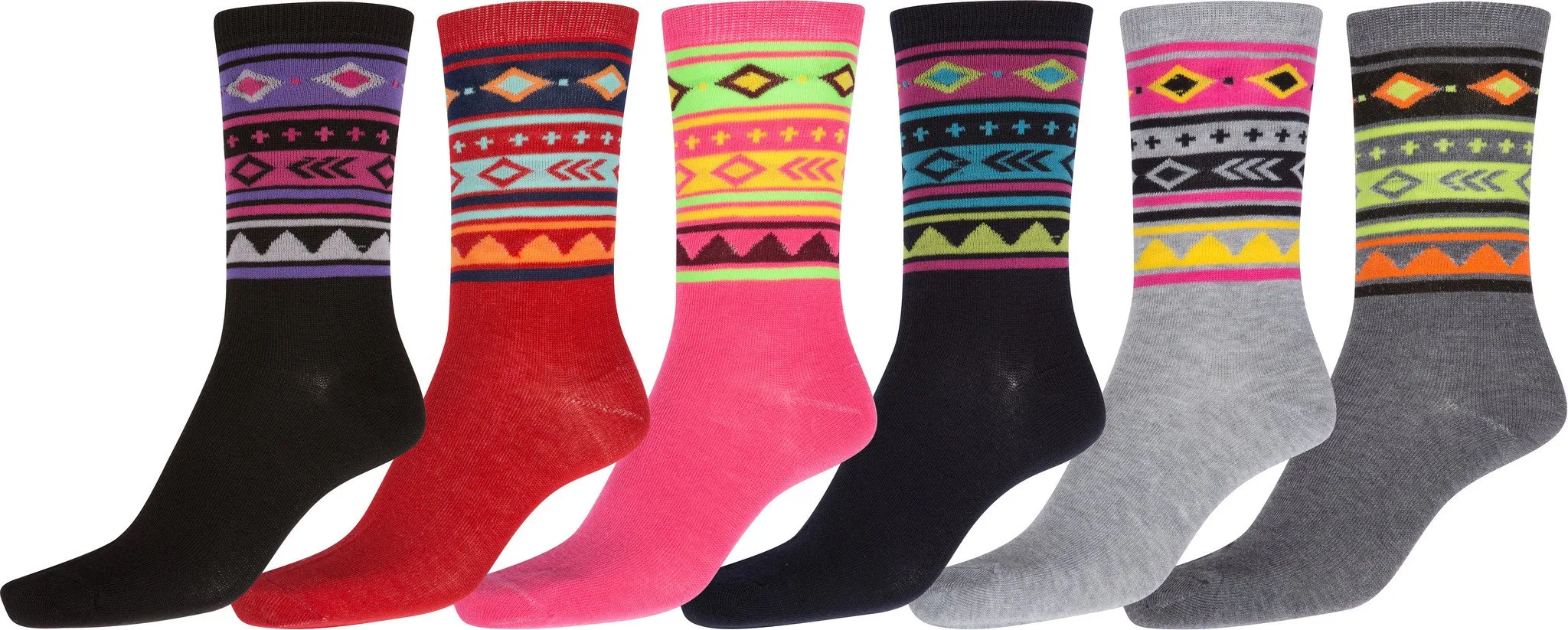 Sakkas Women's Poly Blend Soft and Stretchy Crew Pattern Socks Assorted 6-pack