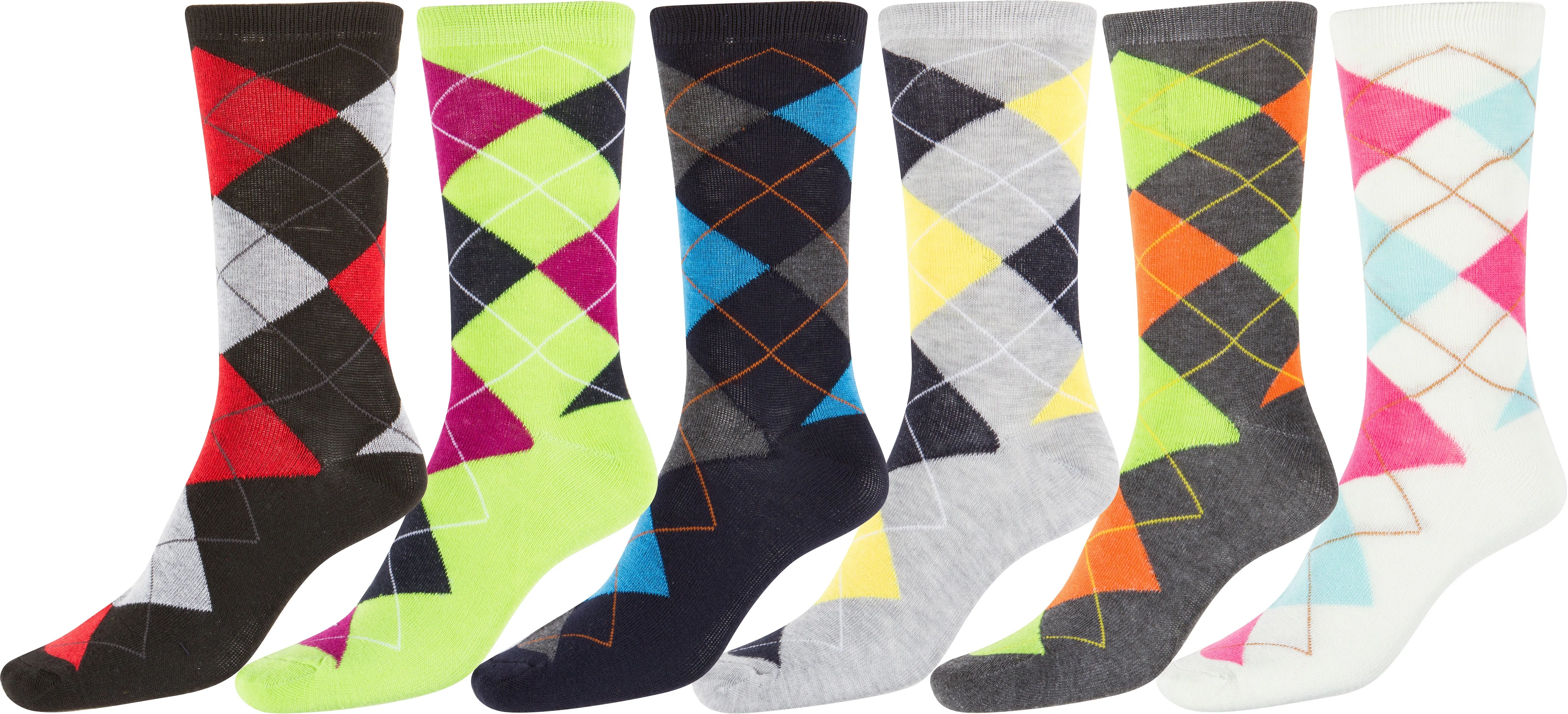 Sakkas Women's Poly Blend Soft and Stretchy Crew Pattern Socks Assorted 6-pack