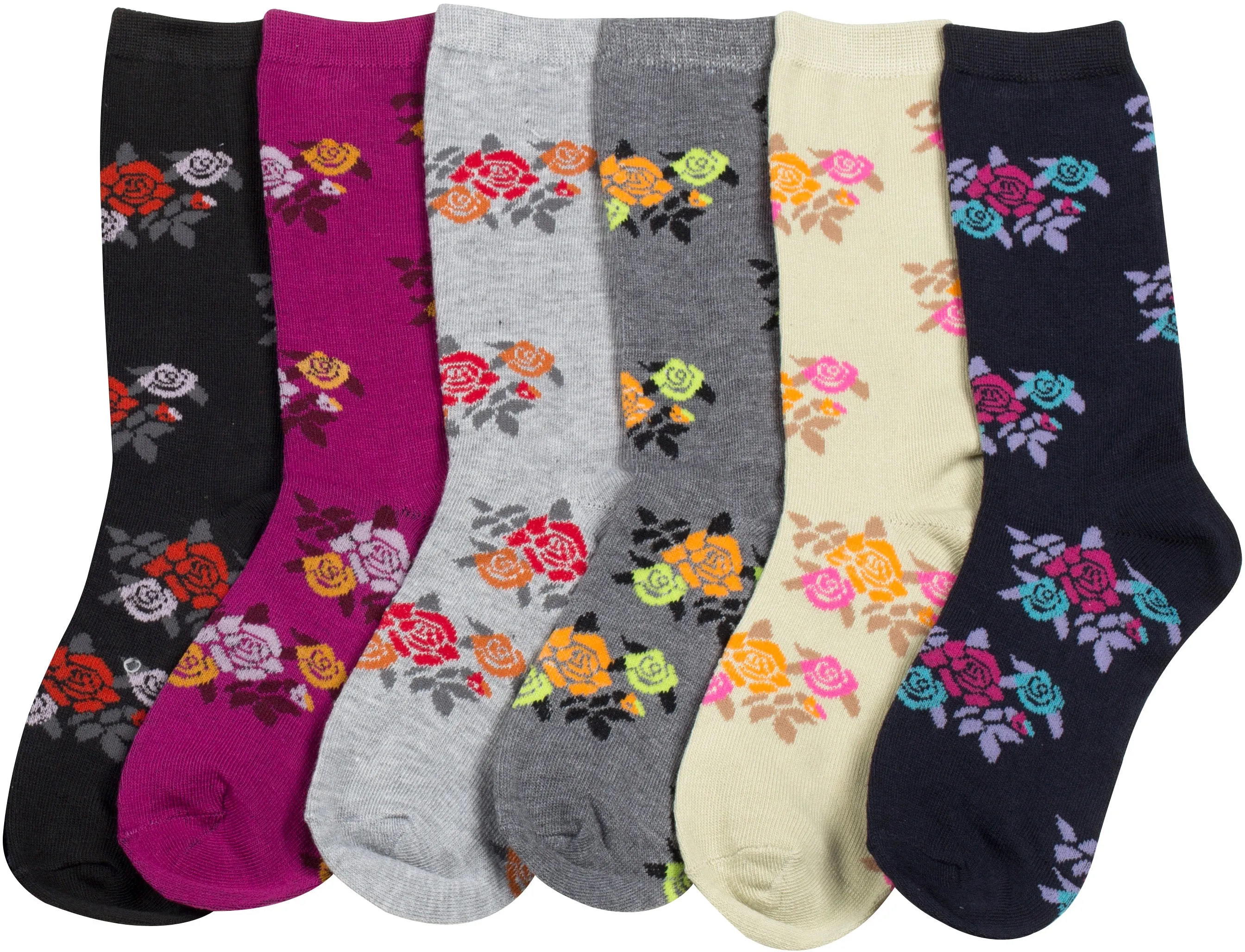 Sakkas Women's Poly Blend Soft and Stretchy Crew Pattern Socks Assorted 6-pack