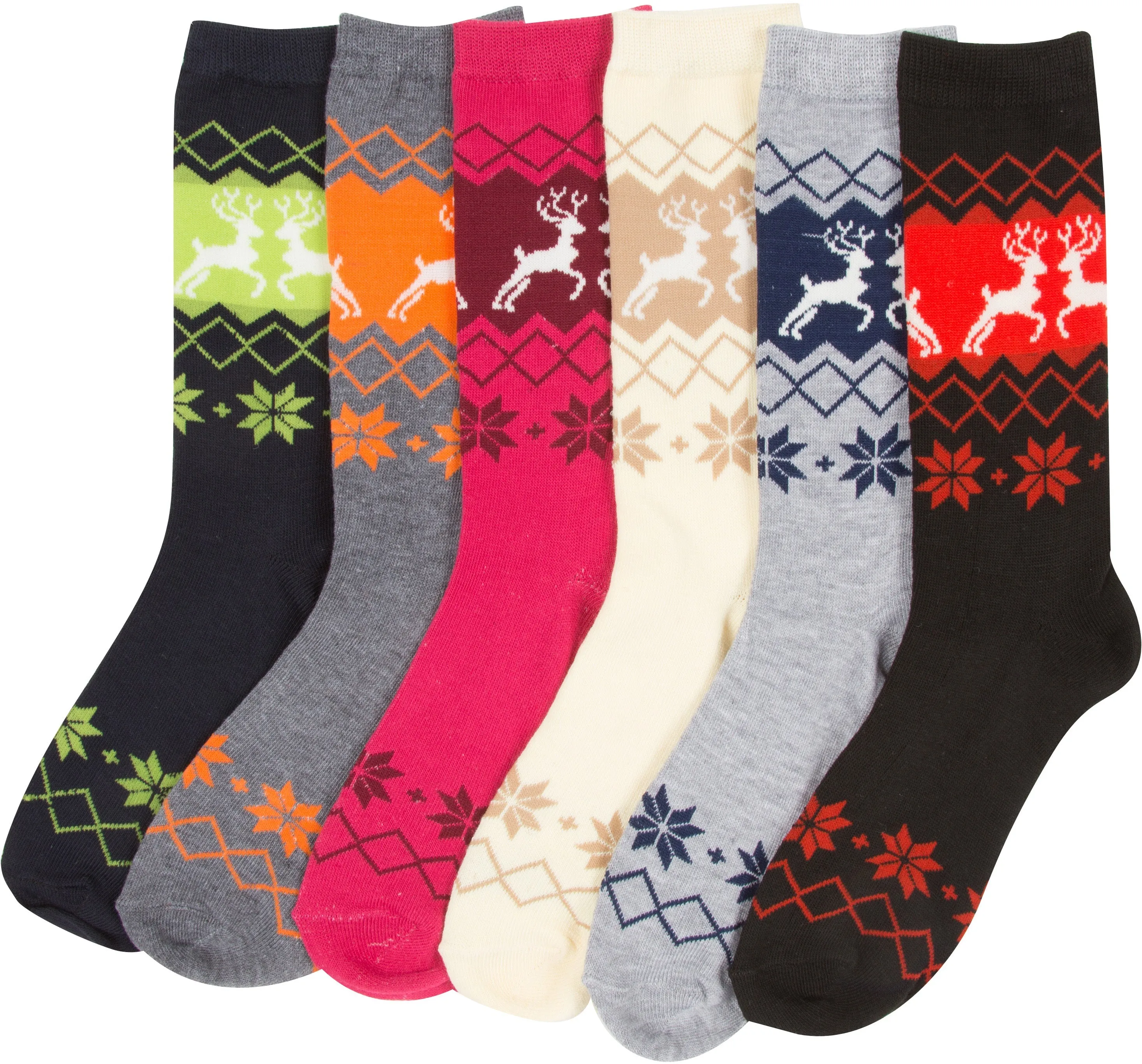 Sakkas Women's Poly Blend Soft and Stretchy Crew Pattern Socks Assorted 6-pack