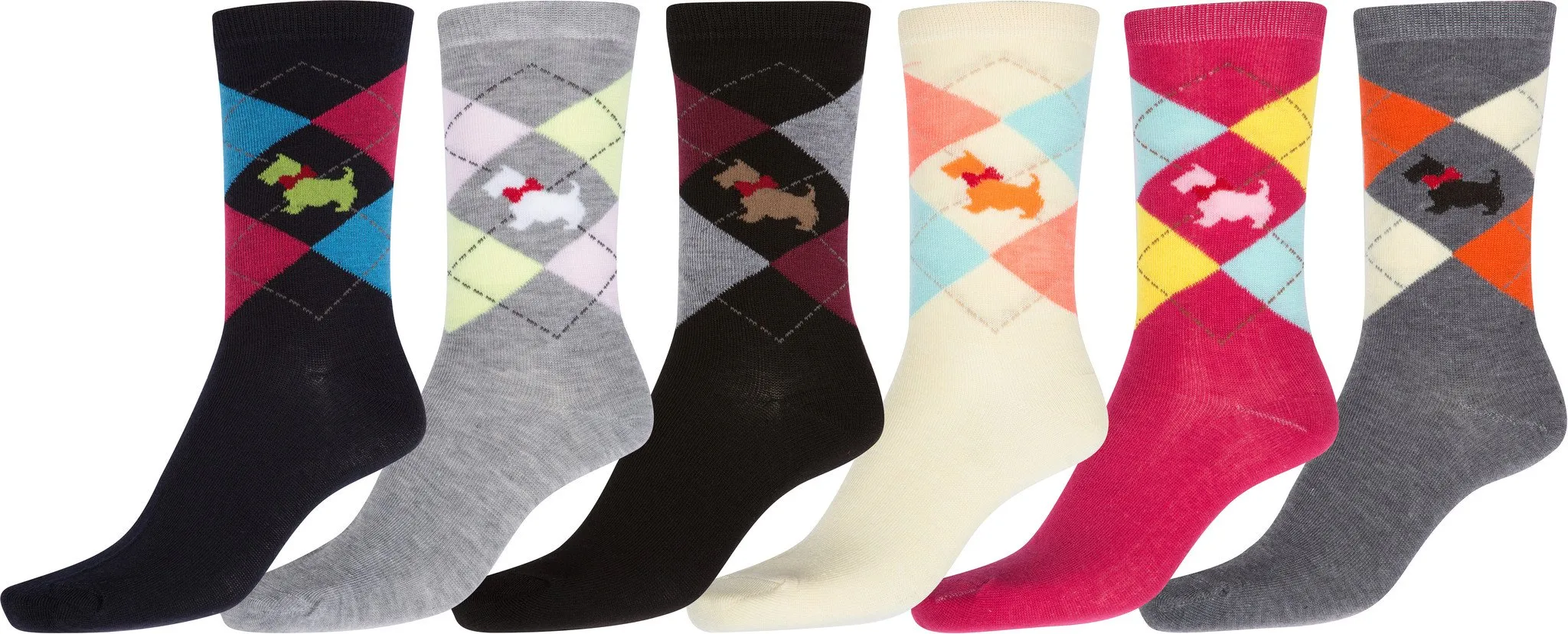 Sakkas Women's Poly Blend Soft and Stretchy Crew Pattern Socks Assorted 6-pack