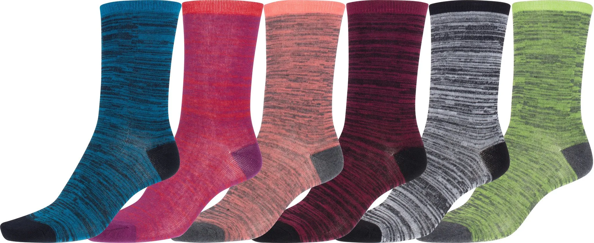 Sakkas Women's Poly Blend Soft and Stretchy Crew Pattern Socks Assorted 6-pack