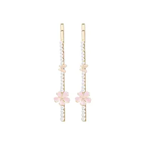 Sakura Ribbon Pink Hair Pin Set