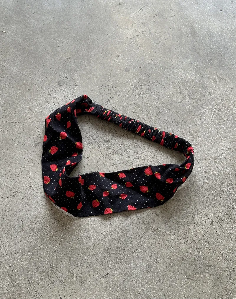 Sala Headband in Strawberry Polka Black